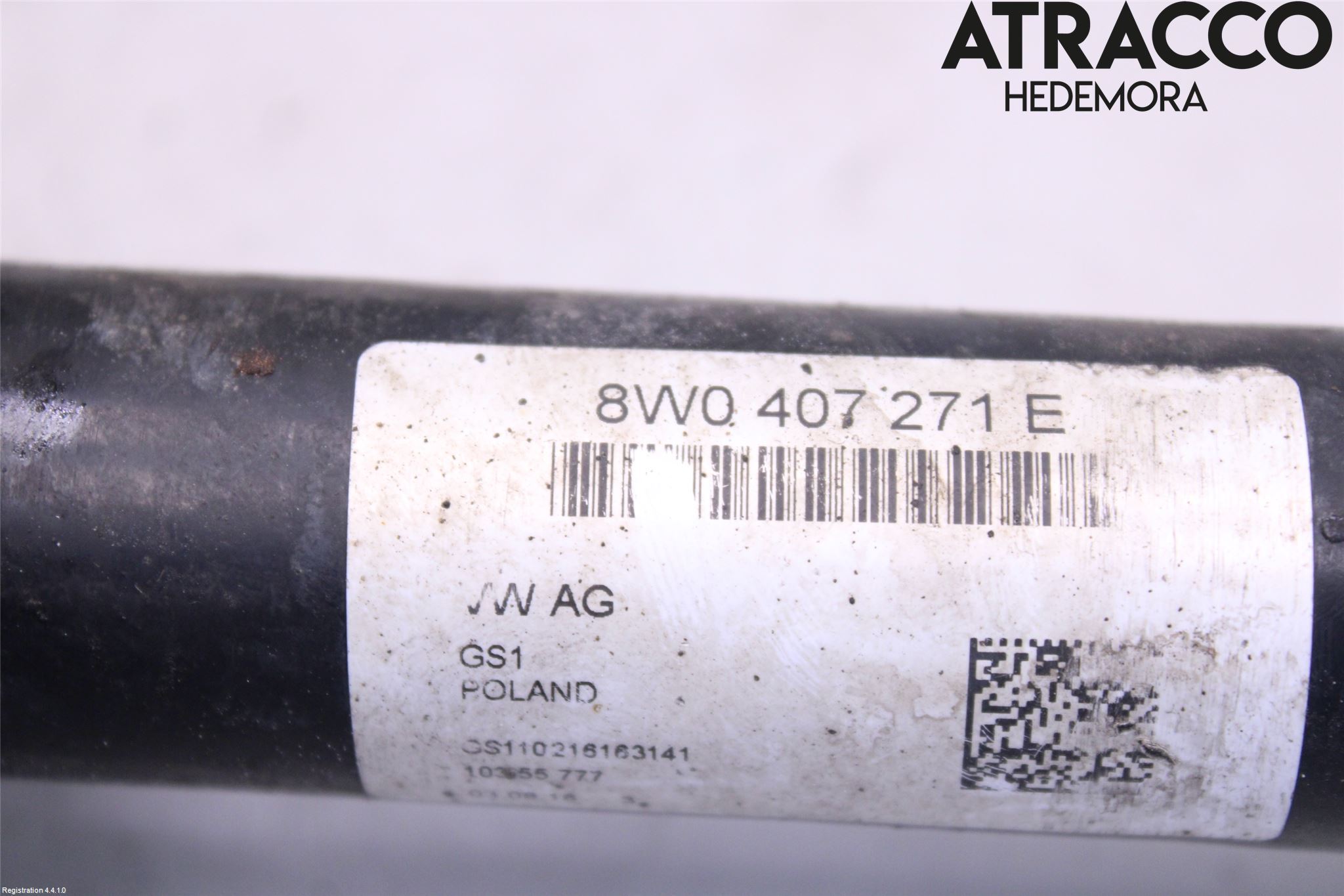Audi A4/S4 B9 16-19 Drivaksel Foran Kompl Høyre