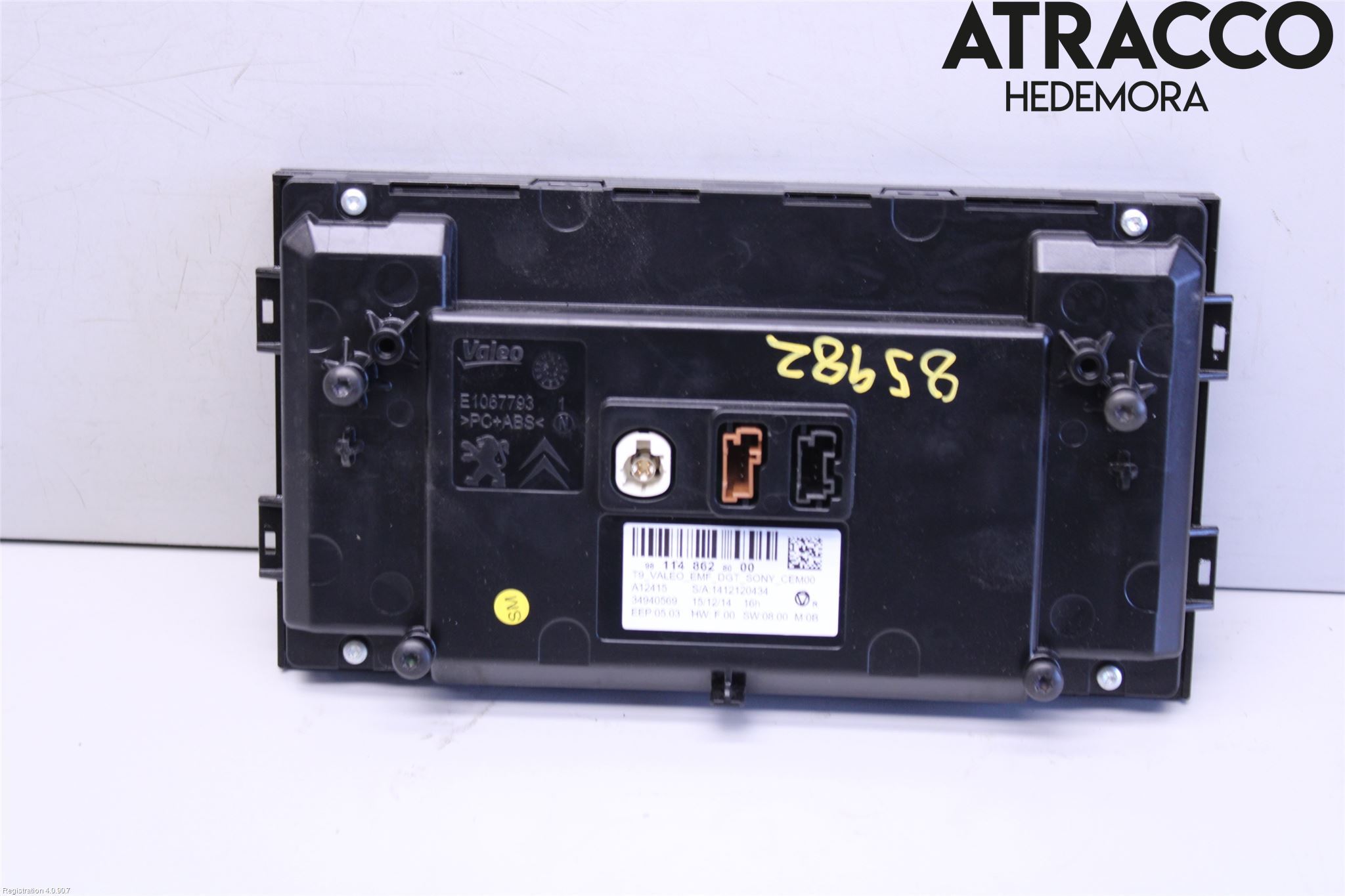 Peugeot 308 14-21 Instr Skjerm Dvd-Gps-Ac-Tlf