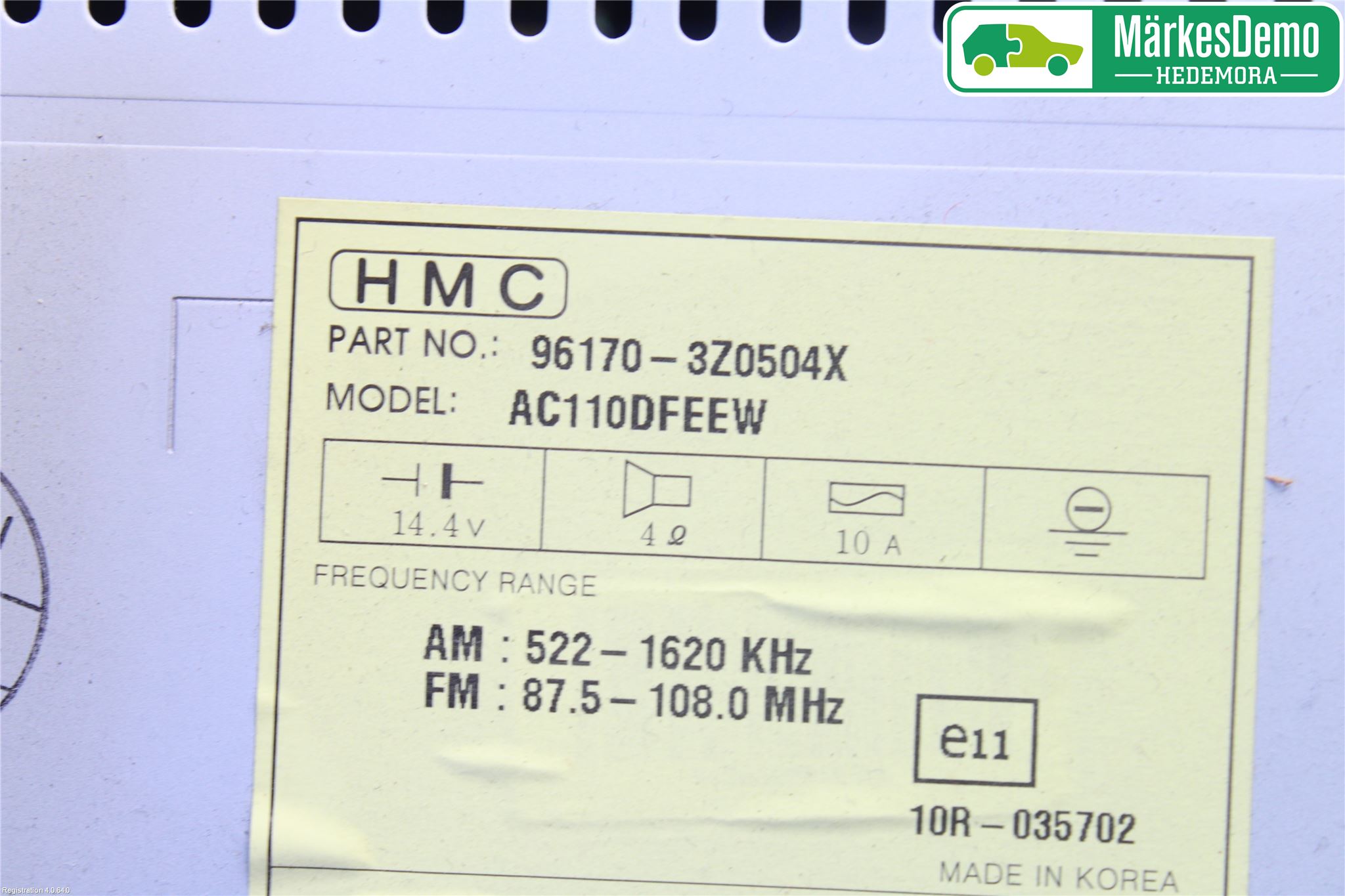 Hyundai i40 08-15 Stereo Radio Med Cd
