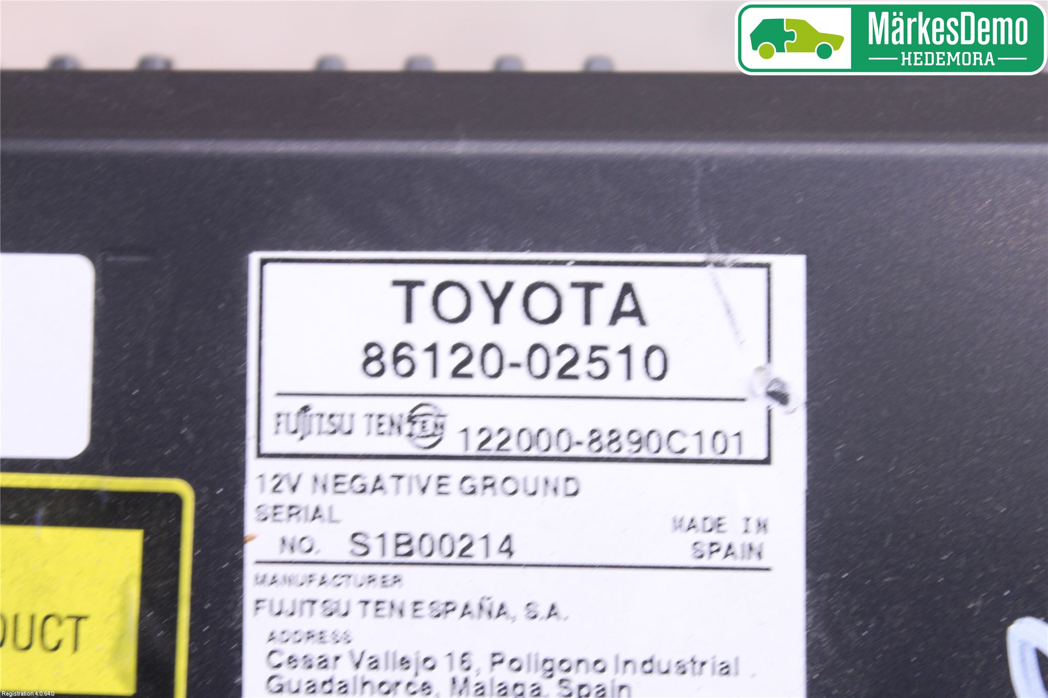 Toyota AURIS 10-12 Stereo Radio Med Cd