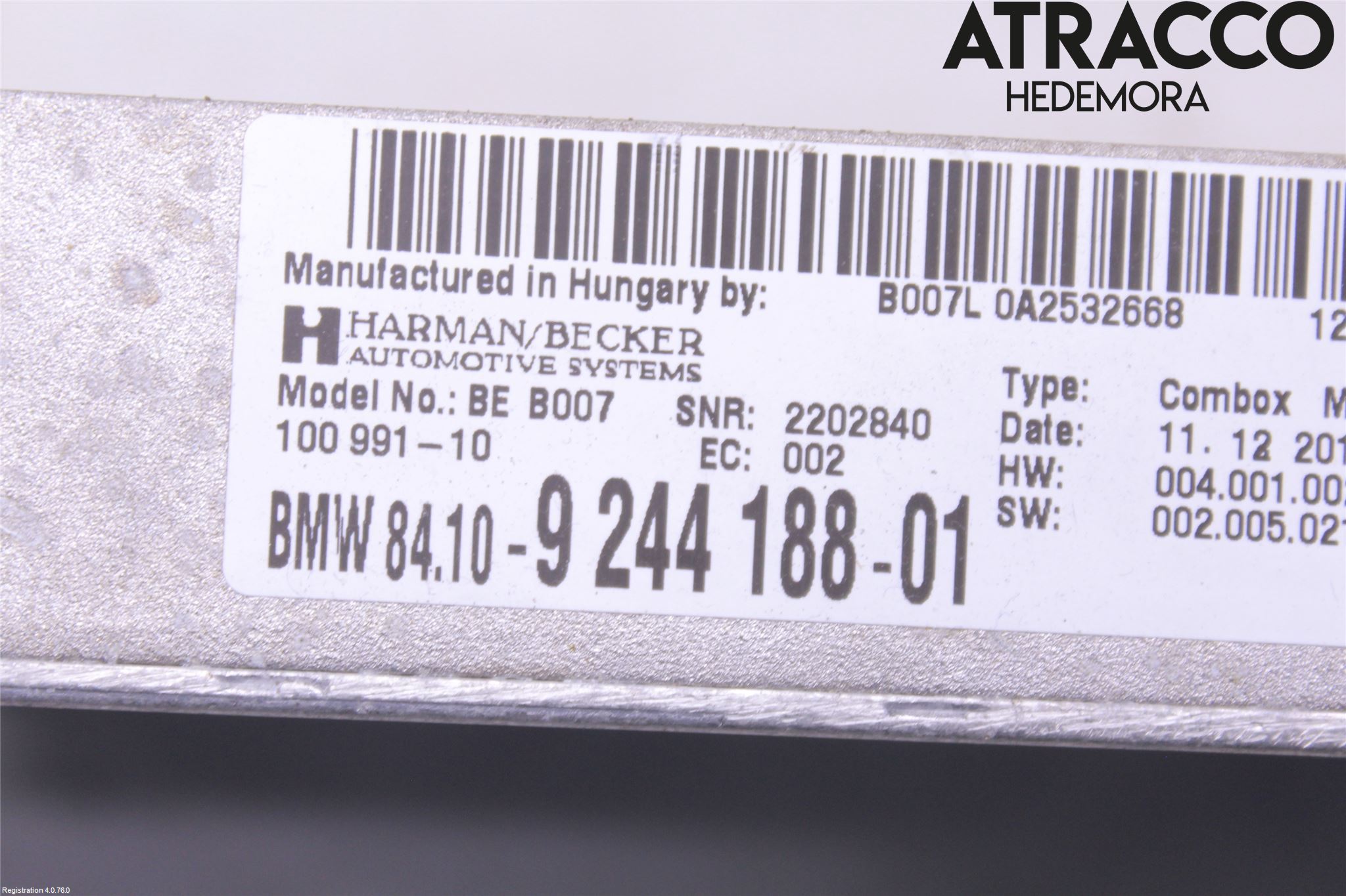BMW 5 F10/F11/F18 09-17 Stereo Forsterker
