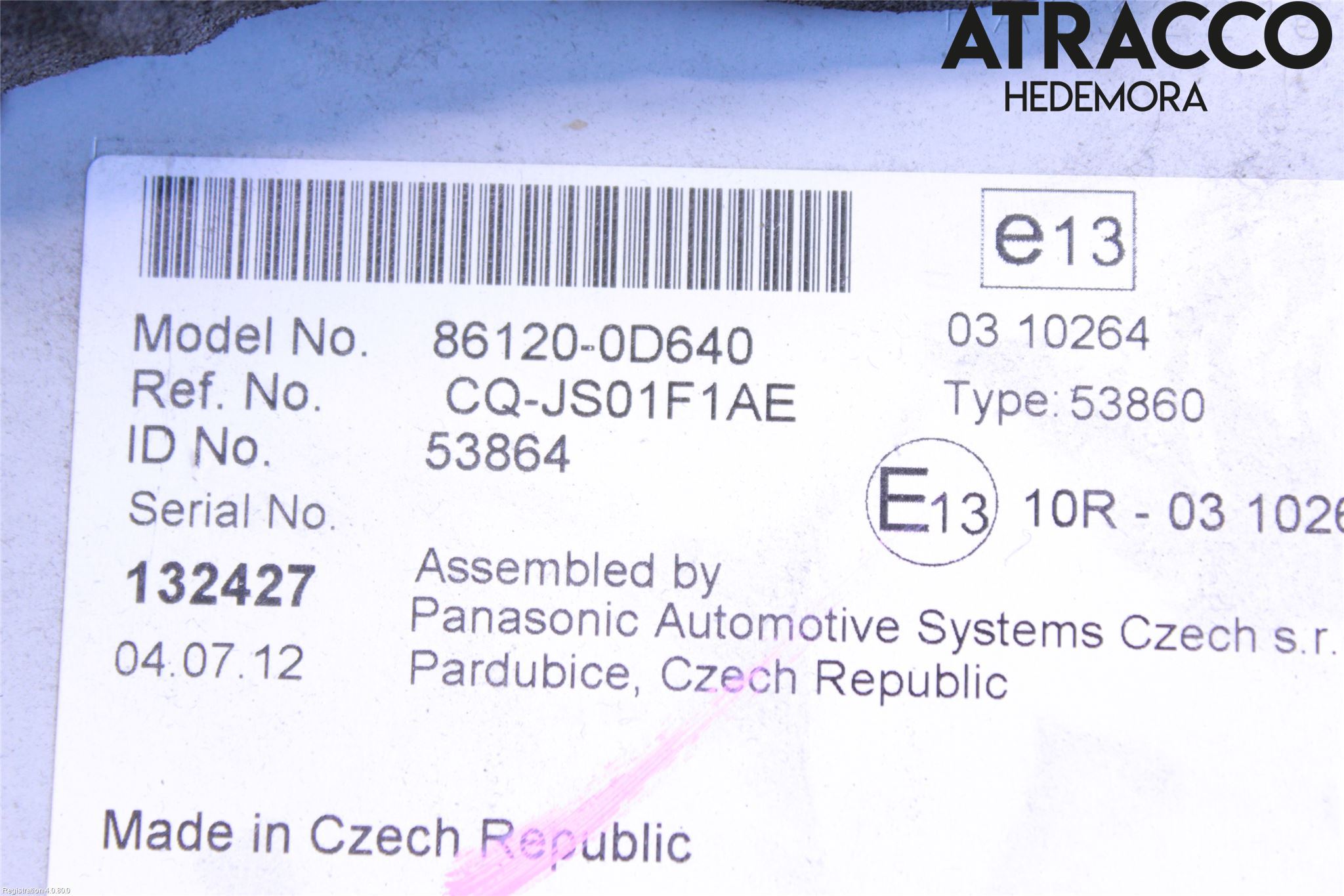 Toyota YARIS XP130 12-14 Stereo Radio Med Cd