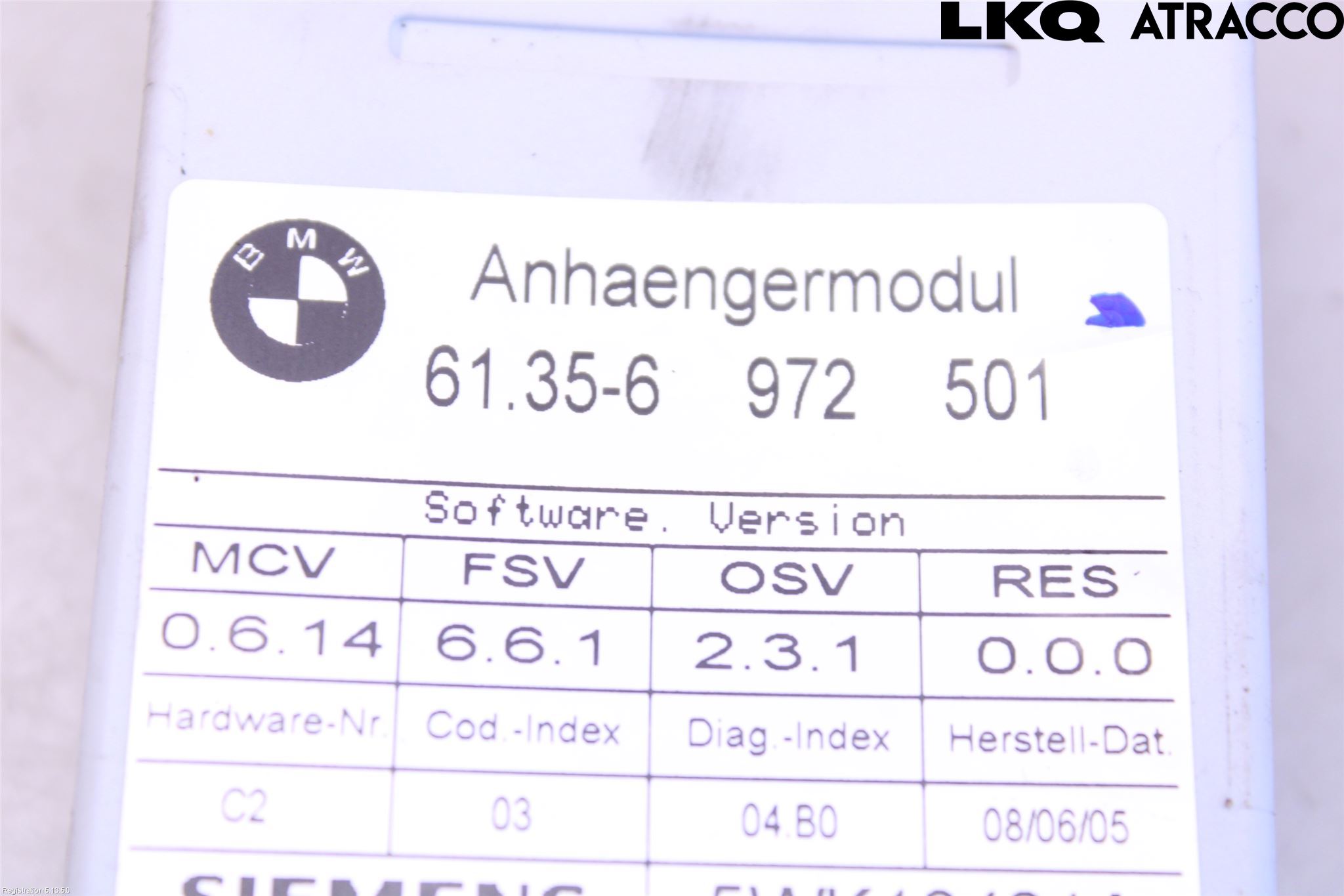 BMW 5 E60/61 Sed/Tou 02-10 Styreenhet Tilhengerfeste