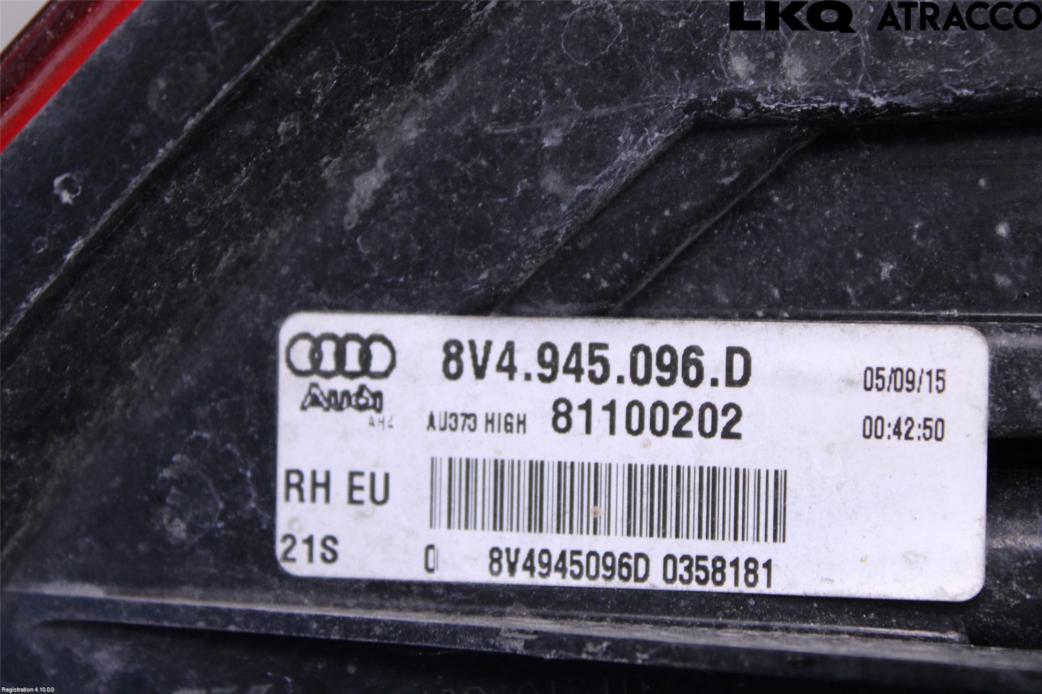 Audi A3/S3 8V 13-20 Baklykt Høyre