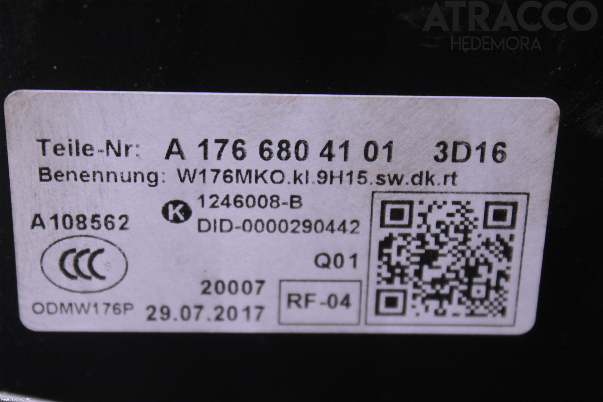 Mercedes-Benz MB CLA-KLASS (C117/X117) 13-19 Innr Konsoll-Lomme