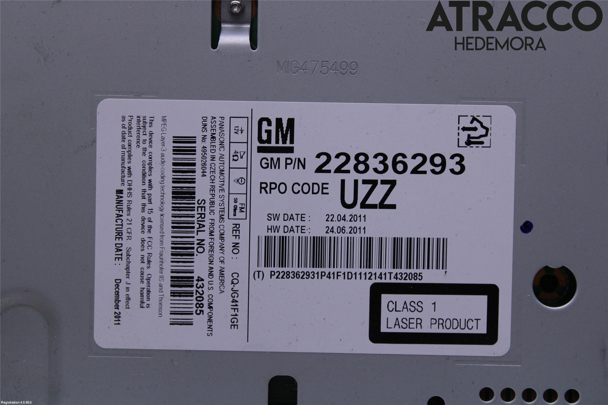 Opel INSIGNIA 09-16 Stereo Radio Med Cd