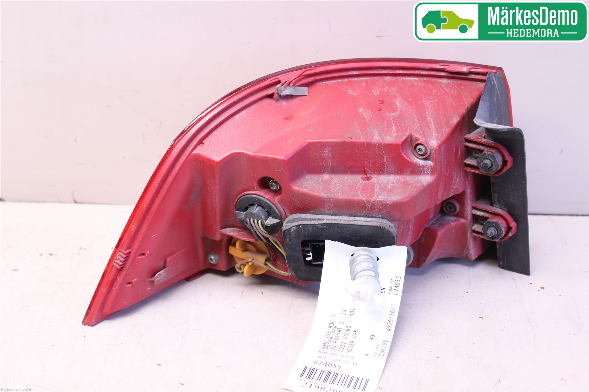 Volkswagen VW PASSAT 11-14 Baklykt Høyre