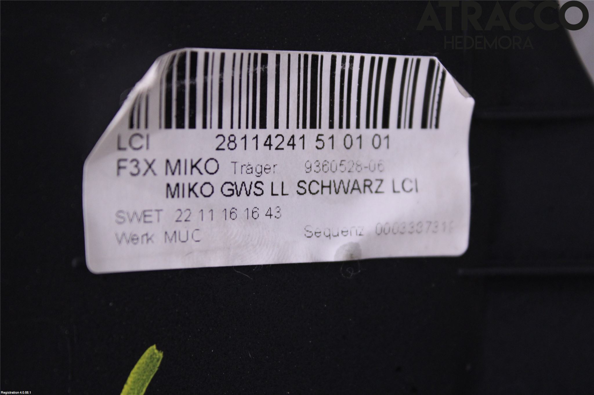 BMW 4 F32/F33/F82/F83 13-20 Innr Konsoll-Lomme
