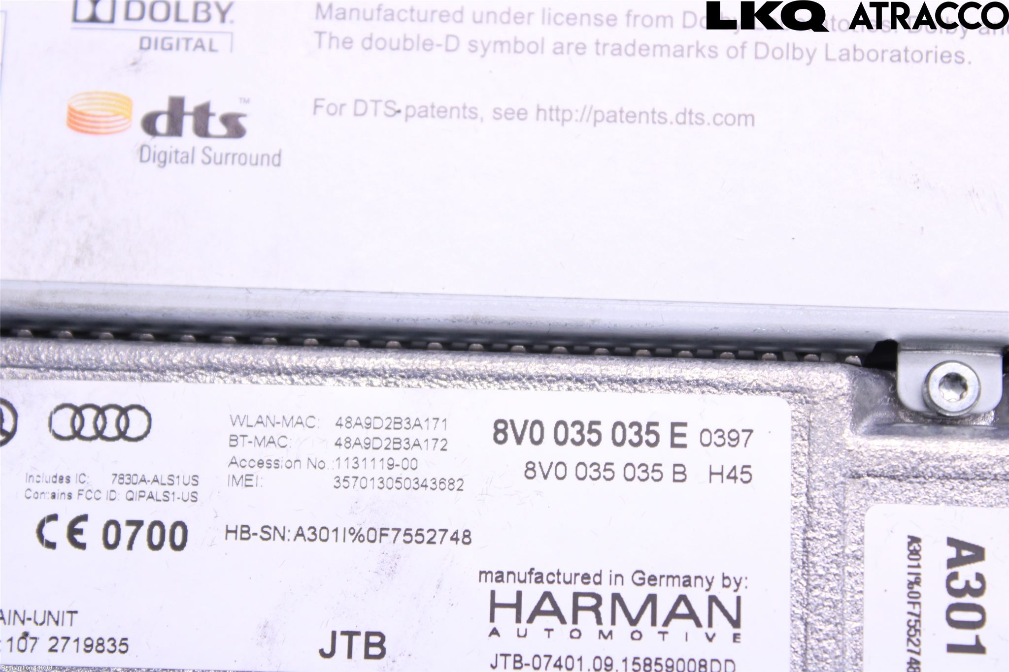 Audi A3/S3 8V 13-20 Stereo Radio Med Cd