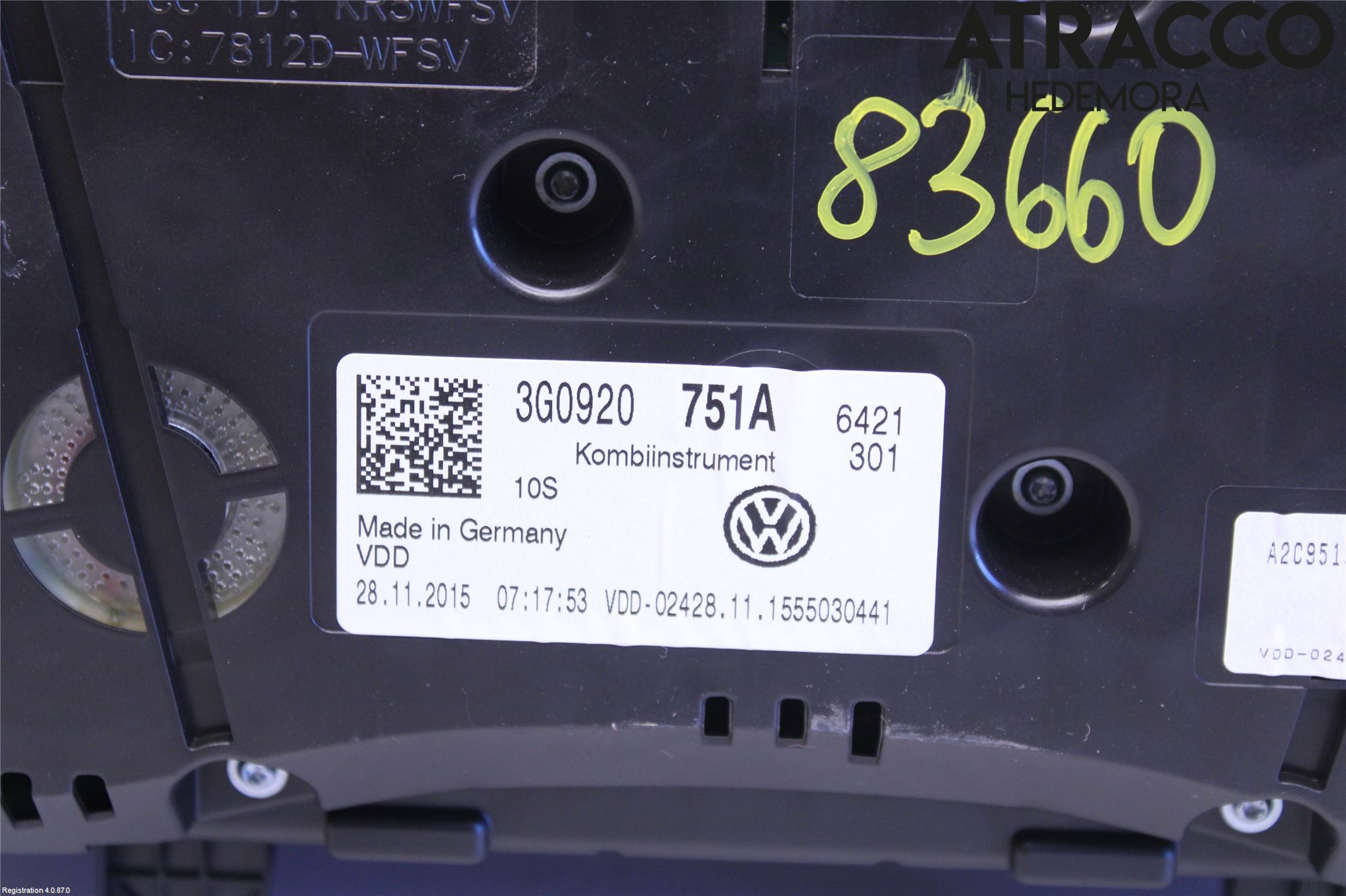 Volkswagen VW PASSAT 15-19 Instr Kombinert