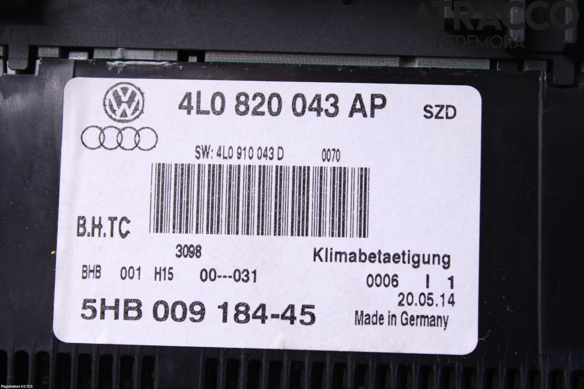 Audi Q7/SQ7 Varme Ac Betjening-Display