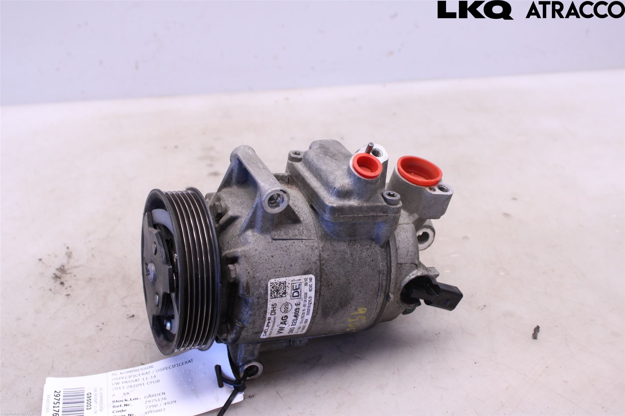 Volkswagen VW PASSAT 11-14 Varme Ac Kompressor