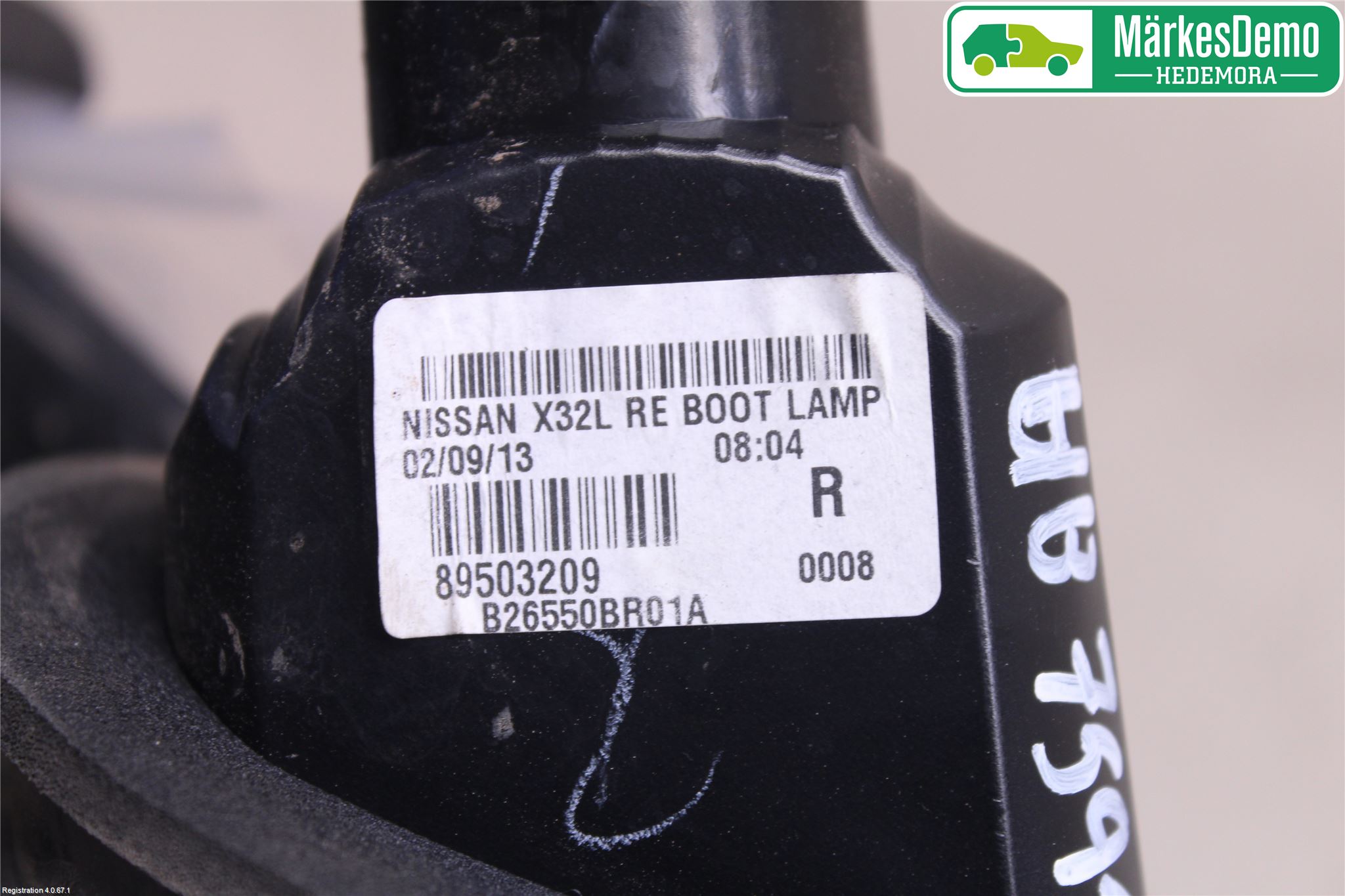Nissan QASHQAI+2  10-14 Baklykt Høyre  På Luke(Indre)