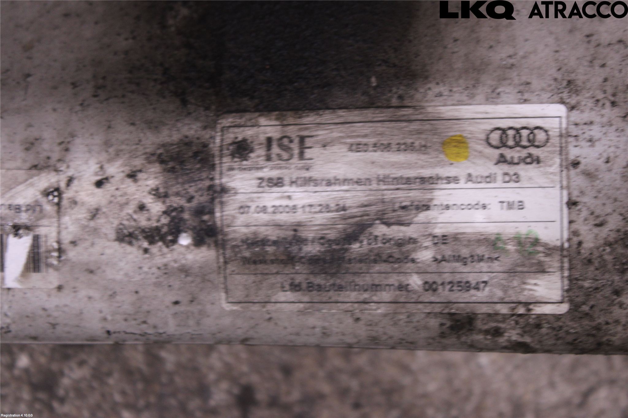 Audi A8/S8 4E  02-09 Bakaksel Feste Travers-Ramme