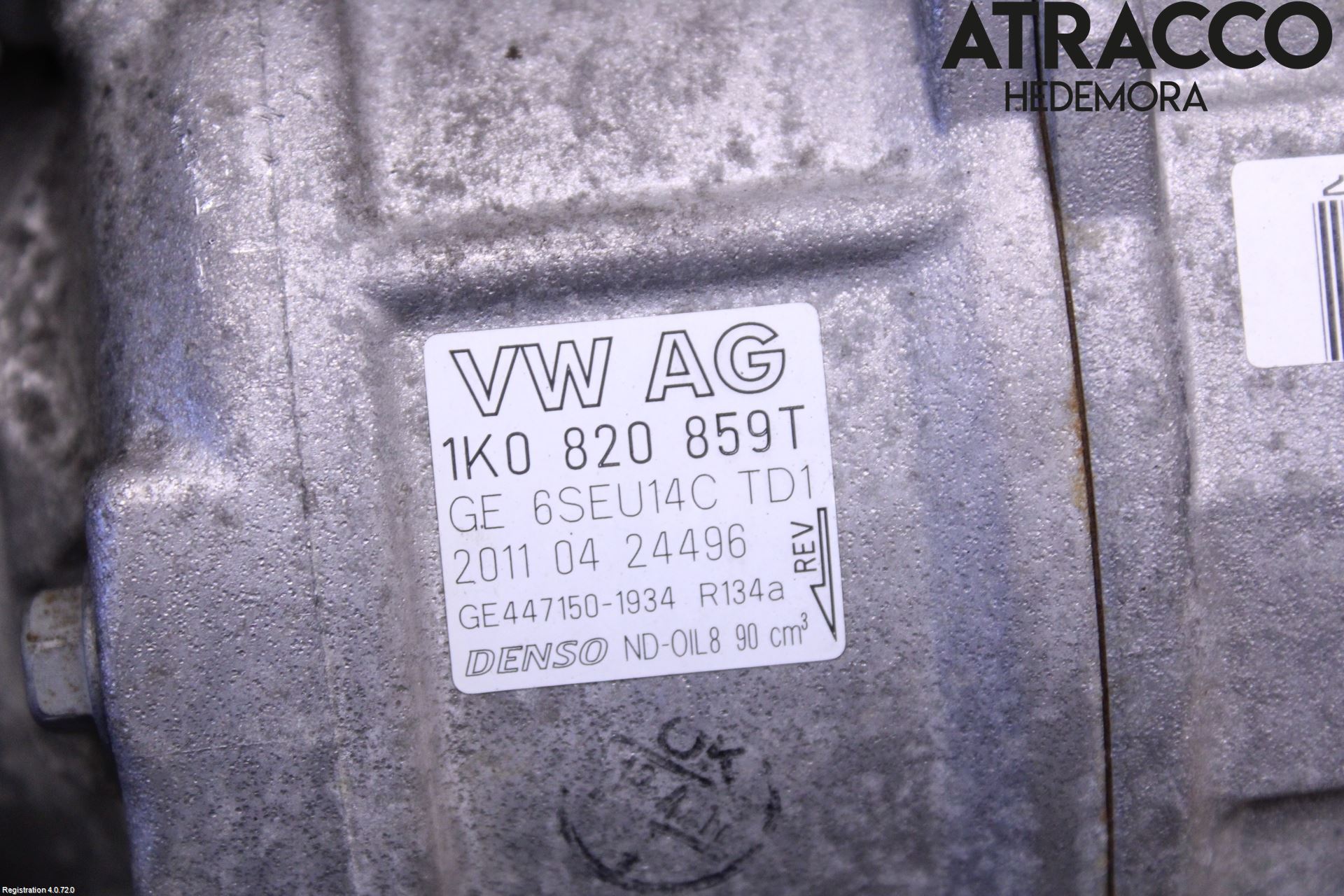 Volkswagen VW GOLF VI 09-13 Varme Ac Kompressor