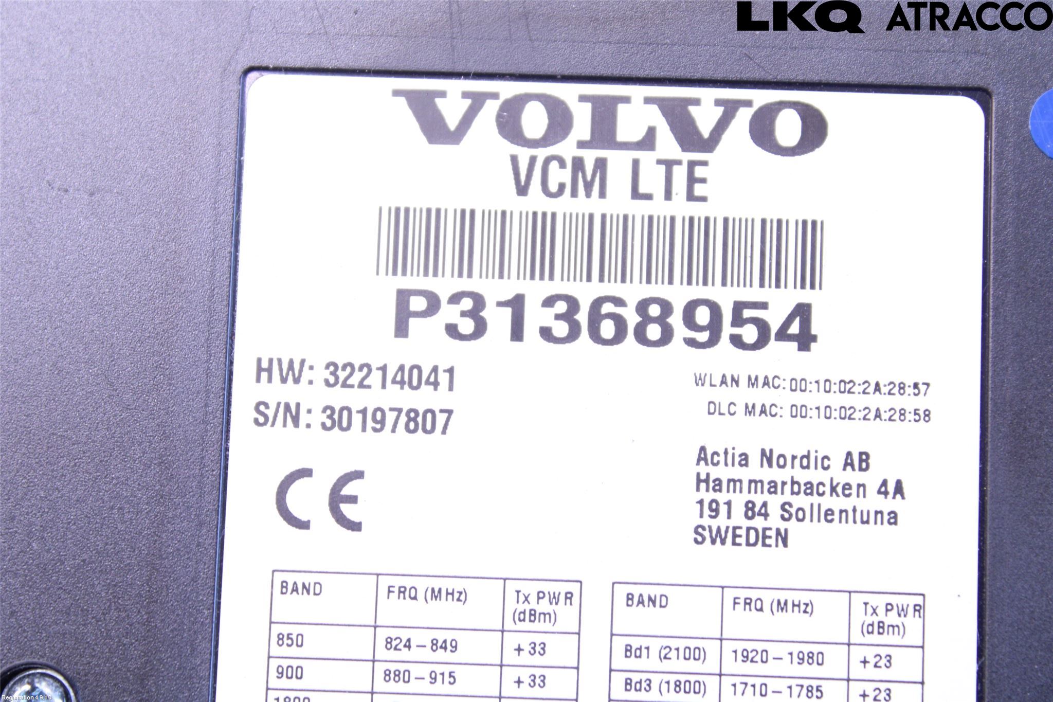 Volvo V90 17->> Styreenhet Øvrig