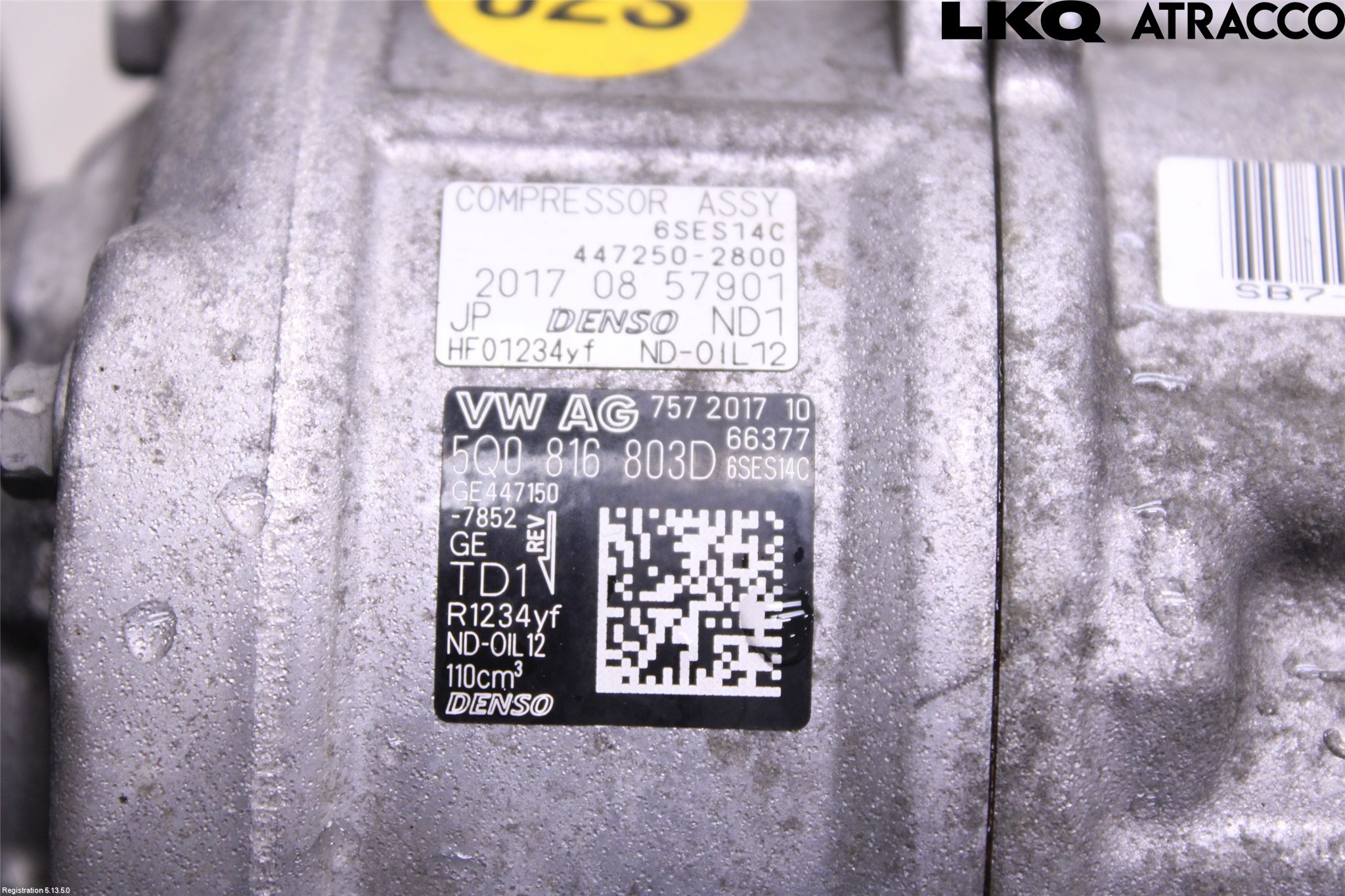 Volkswagen VW GOLF / E-GOLF VII 13-20 Varme Ac Kompressor