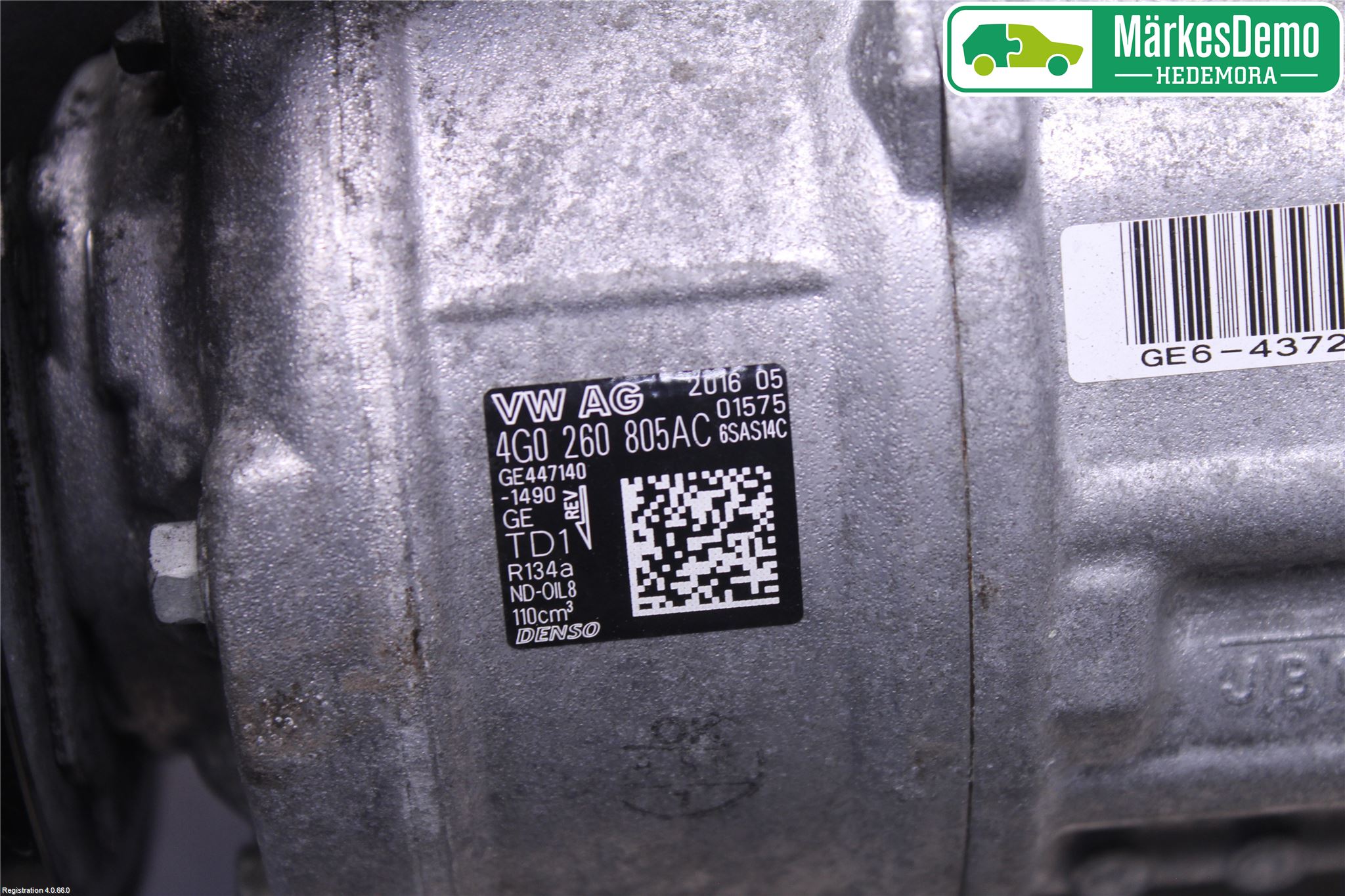 Audi A6/S6 4G 11-18 Varme Ac Kompressor