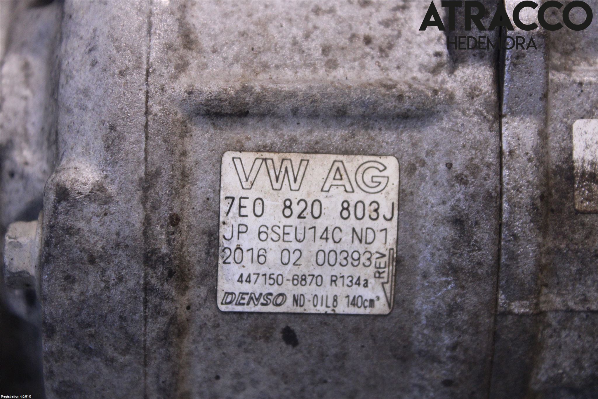 Volkswagen VW AMAROK 2H 10-22 Varme Ac Kompressor