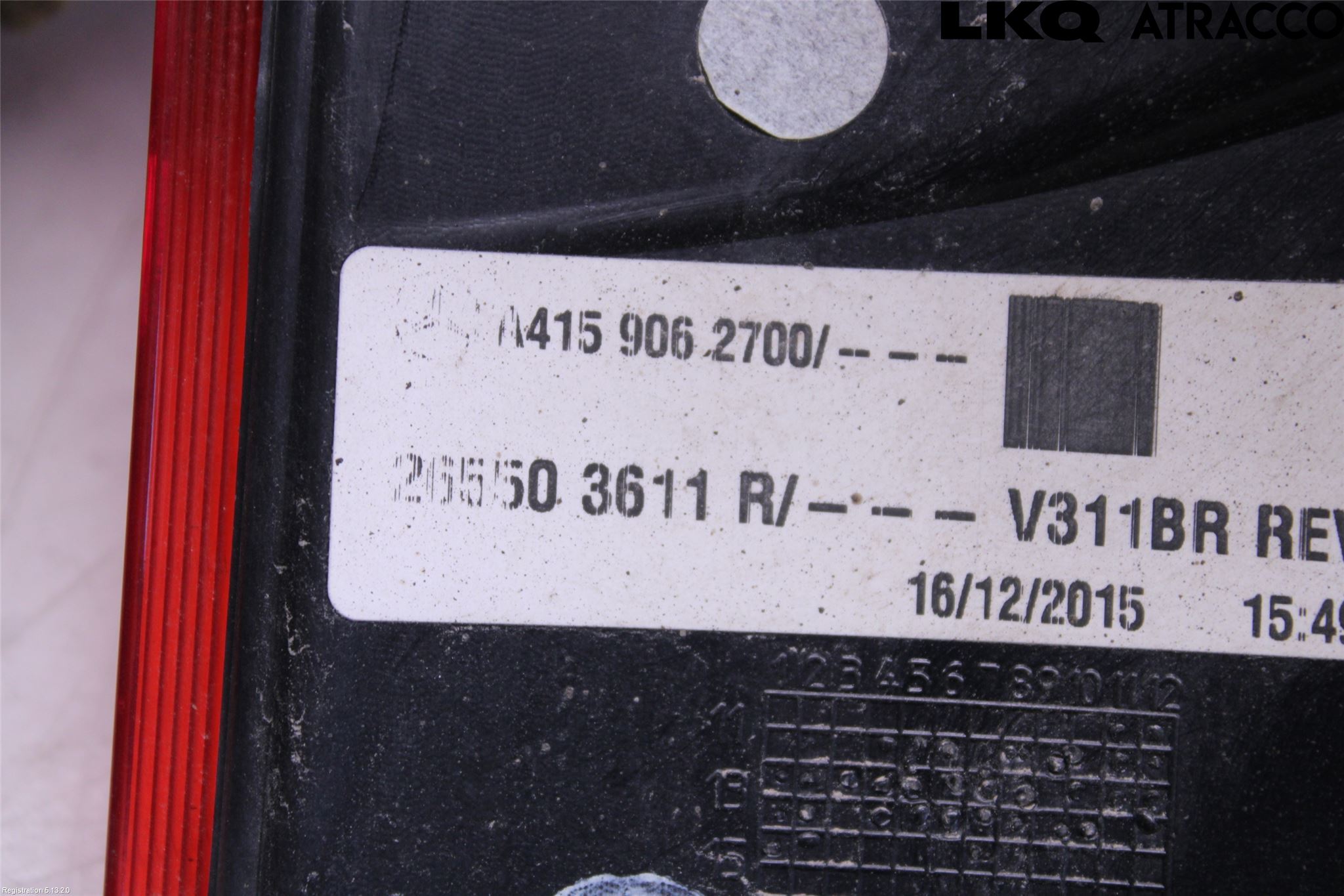 Mercedes-Benz MB CITAN (W415) 13-21 Baklykt Høyre