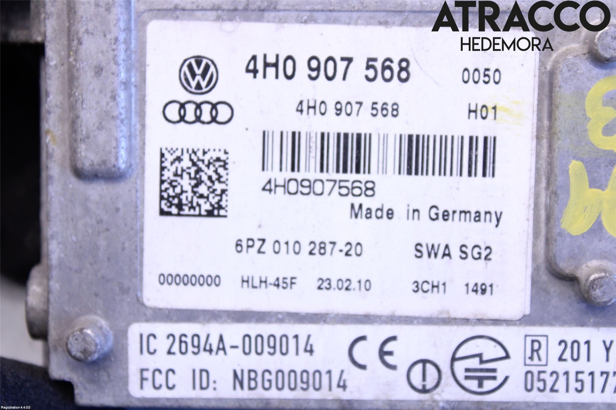 Audi A8/S8 4H 10-17 Sensor Kollisjonsbeskyttelse