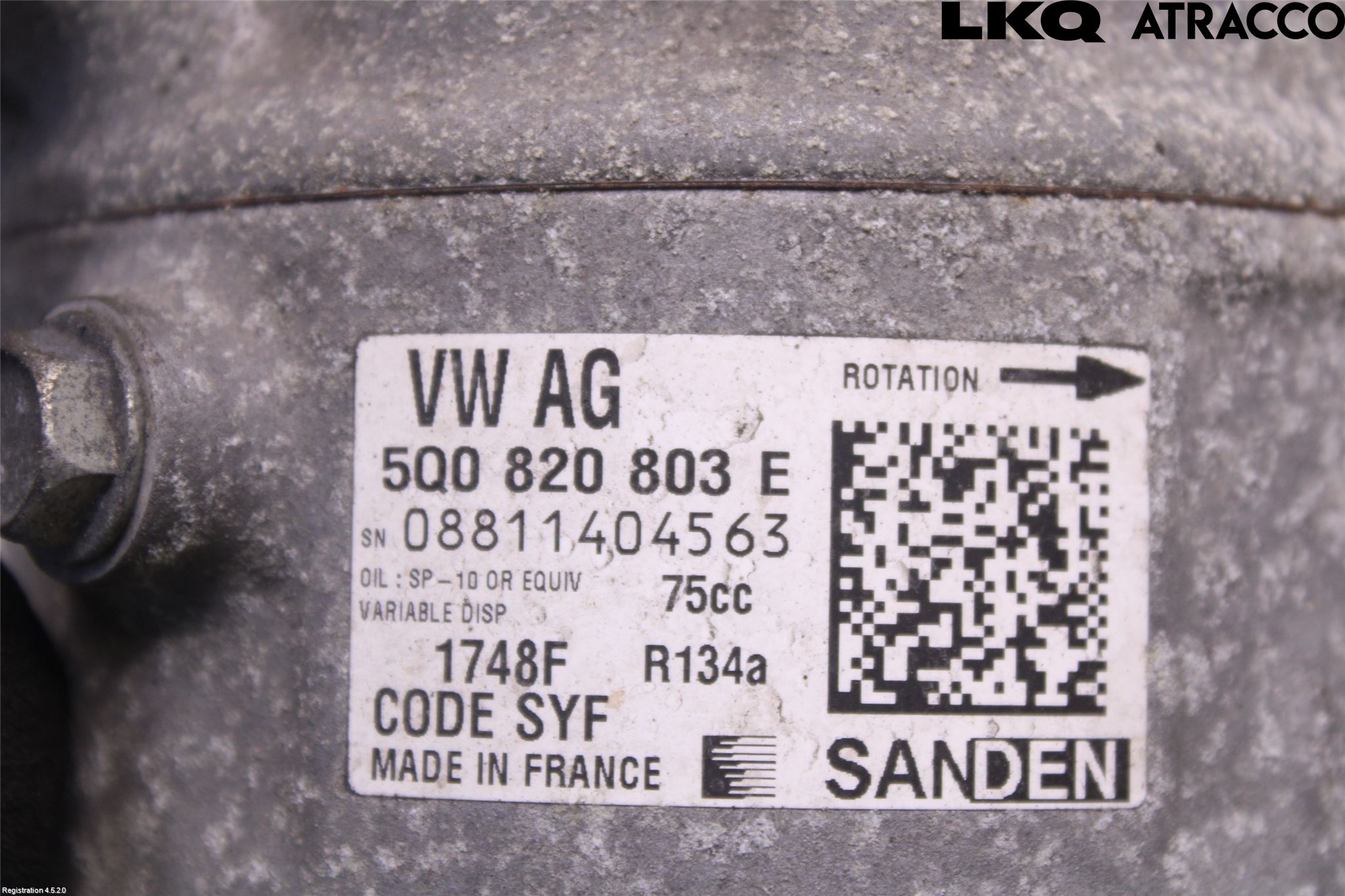 Volkswagen VW GOLF / E-GOLF VII 13-20 Varme Ac Kompressor