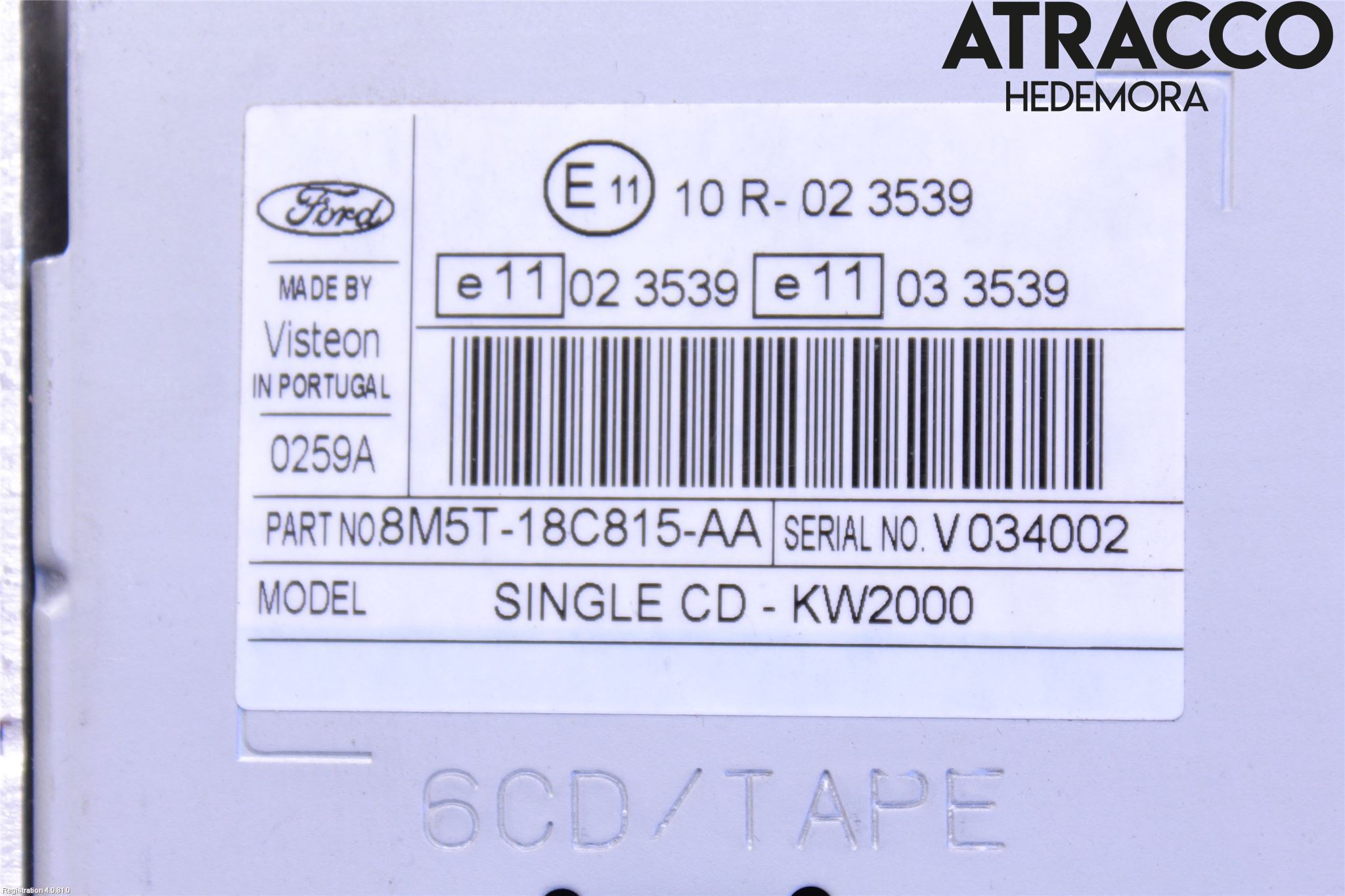 Ford FOCUS 08-11 Stereo Radio Med Cd
