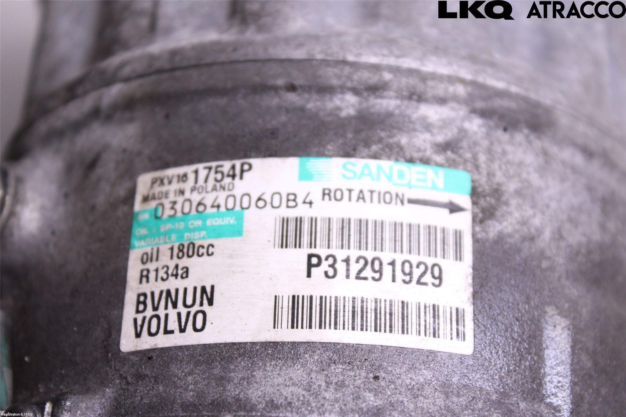 Volvo C30 10-13 Varme Ac Kompressor