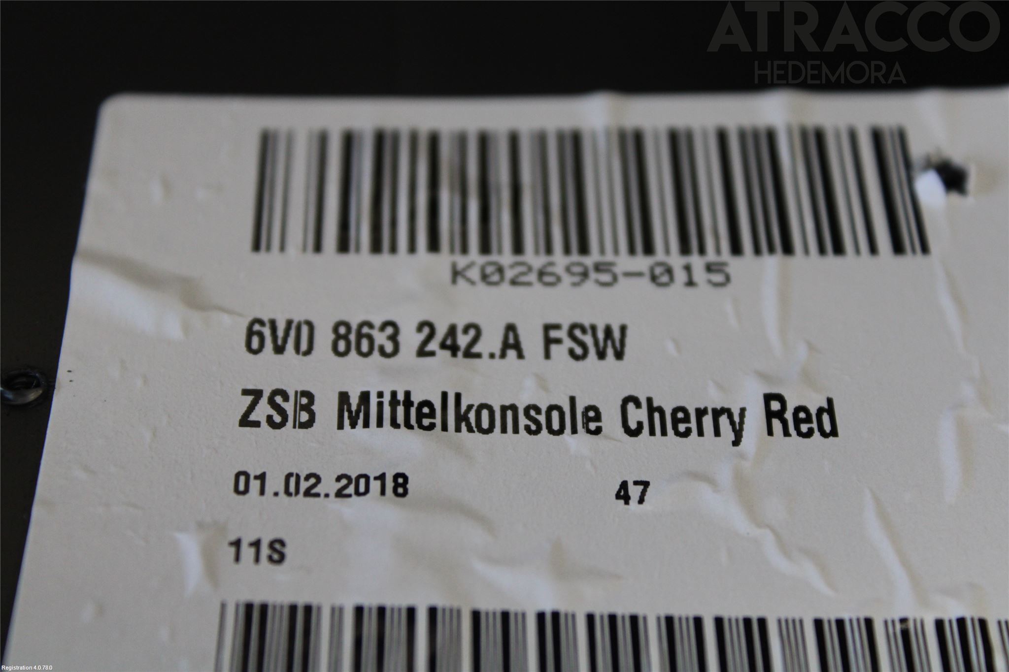 Skoda FABIA 15-21 Innr Konsoll-Lomme