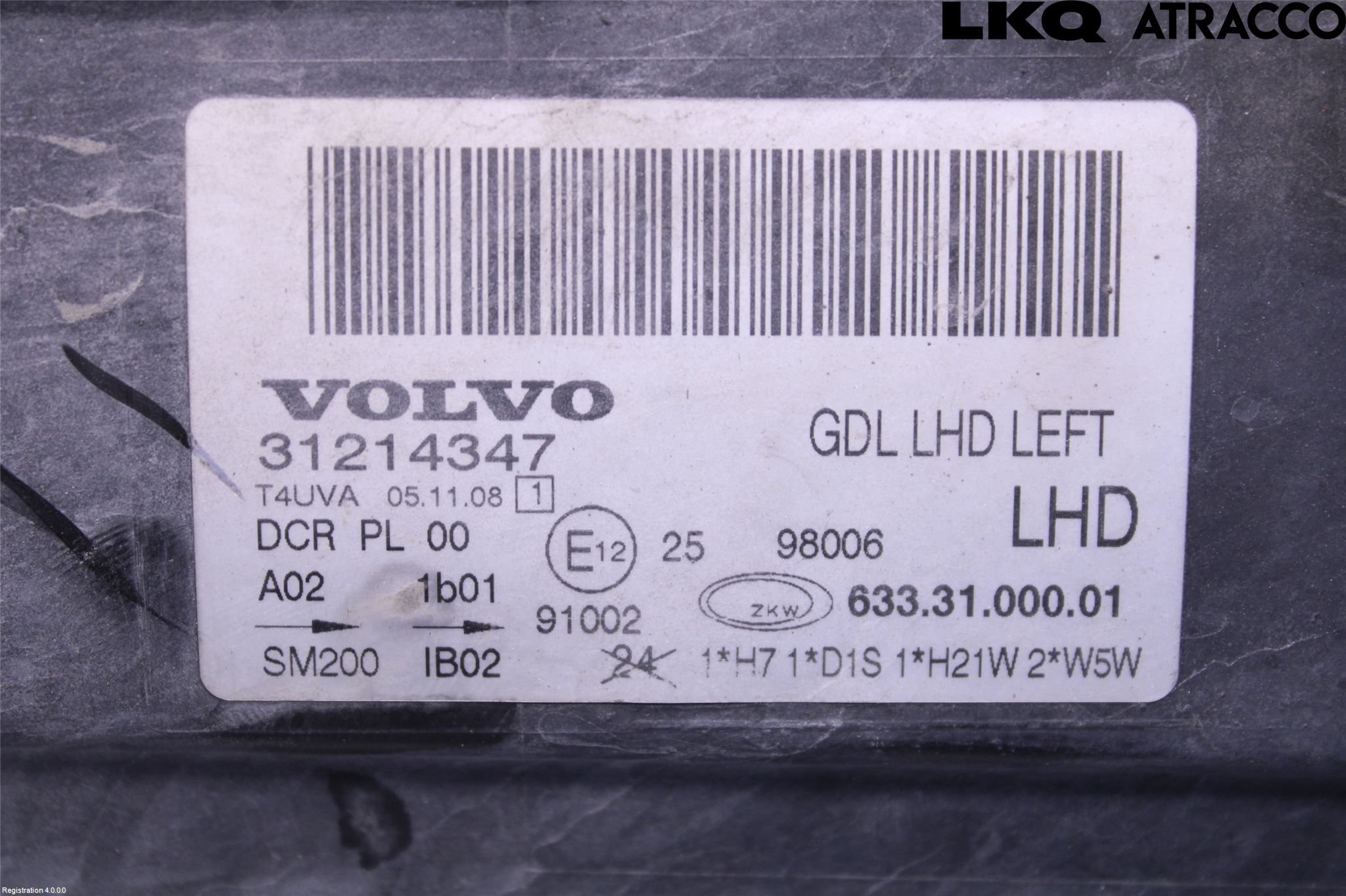 Volvo V70 08-13 Frontlykt Venstre