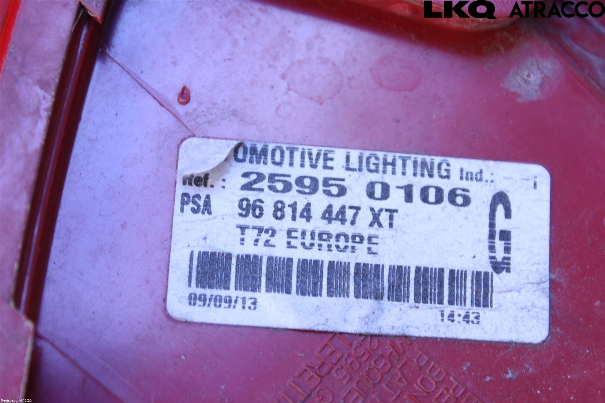 Peugeot 308 08-13 Baklykt Venstre