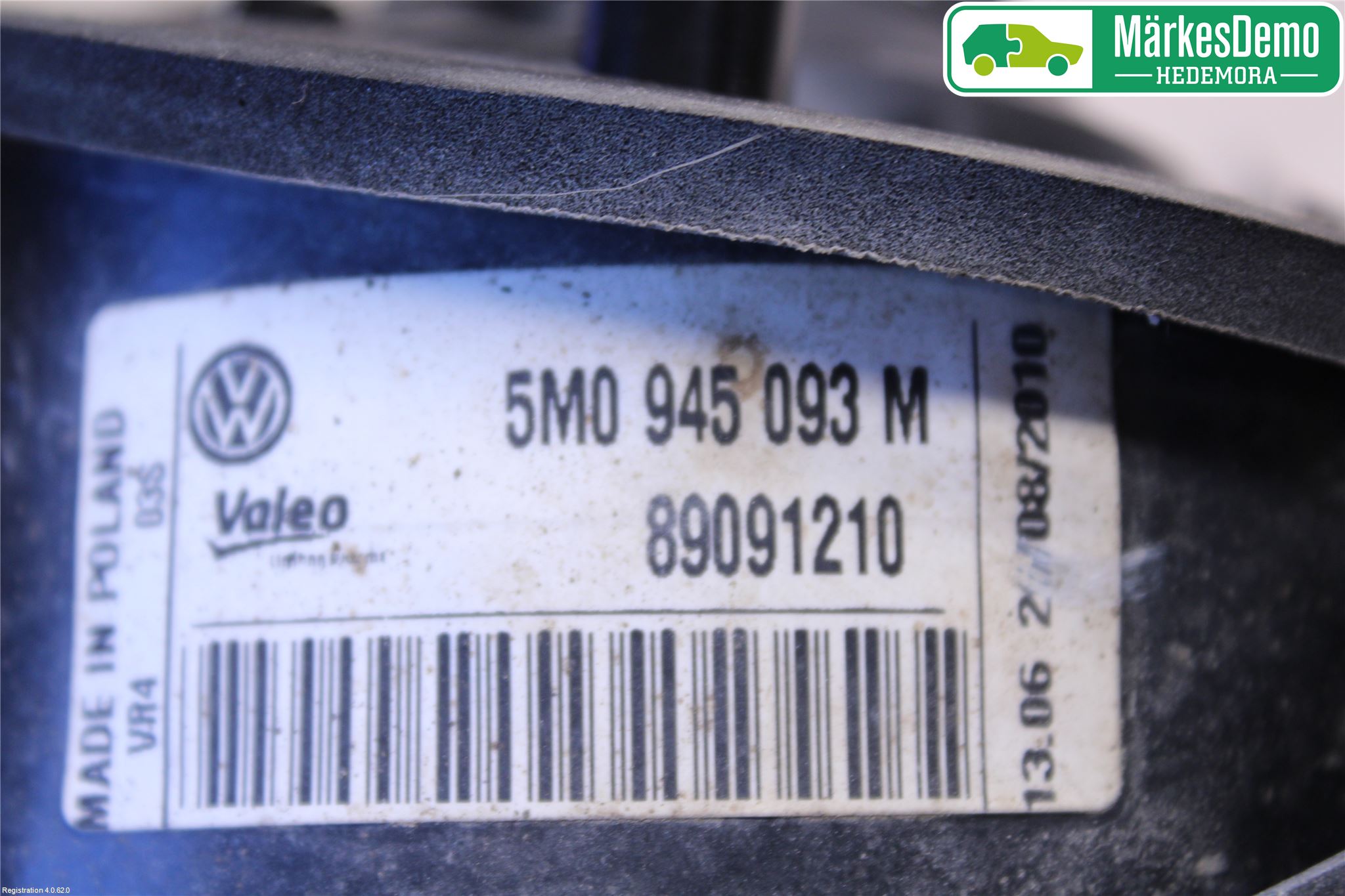 Volkswagen VW GOLF PLUS/CROSS GOLF 04-14 Baklykt Venstre  På Luke(Indre