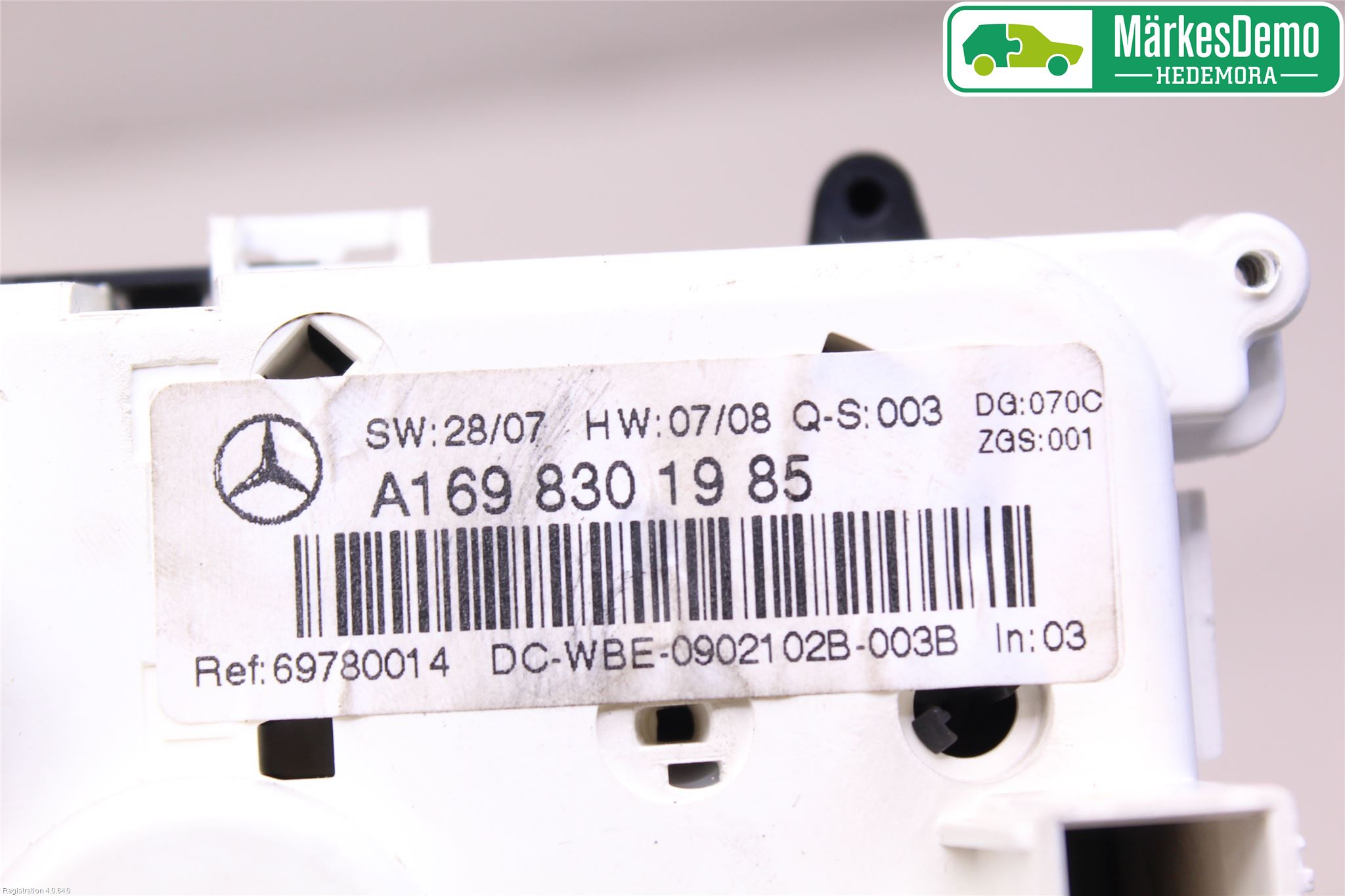 Mercedes-Benz MB B-KLASS (W245) 05-12 Varme Ac Betjening-Display