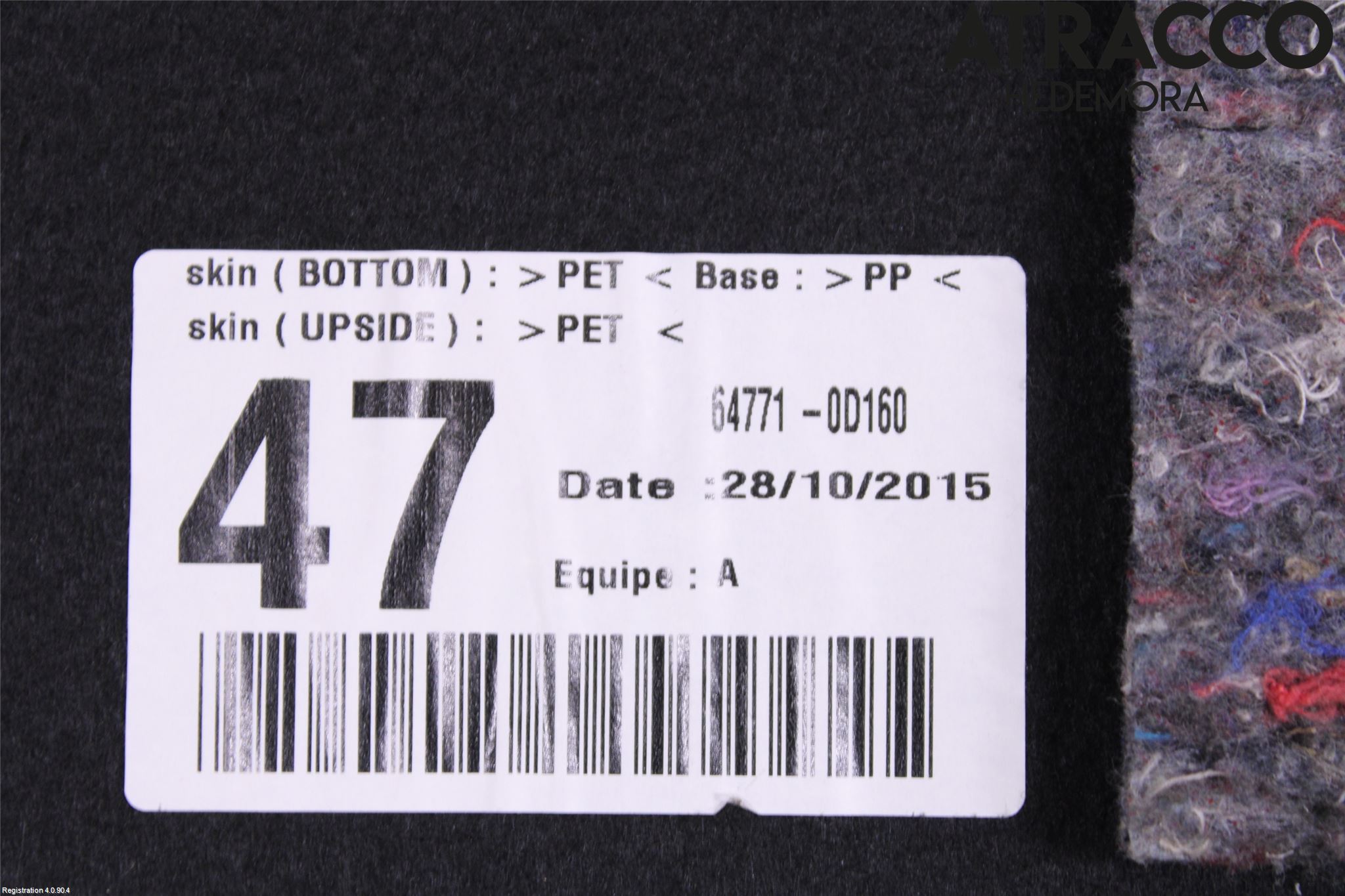 Toyota YARIS XP130 15-20 Innr Bagasjeromkledsel