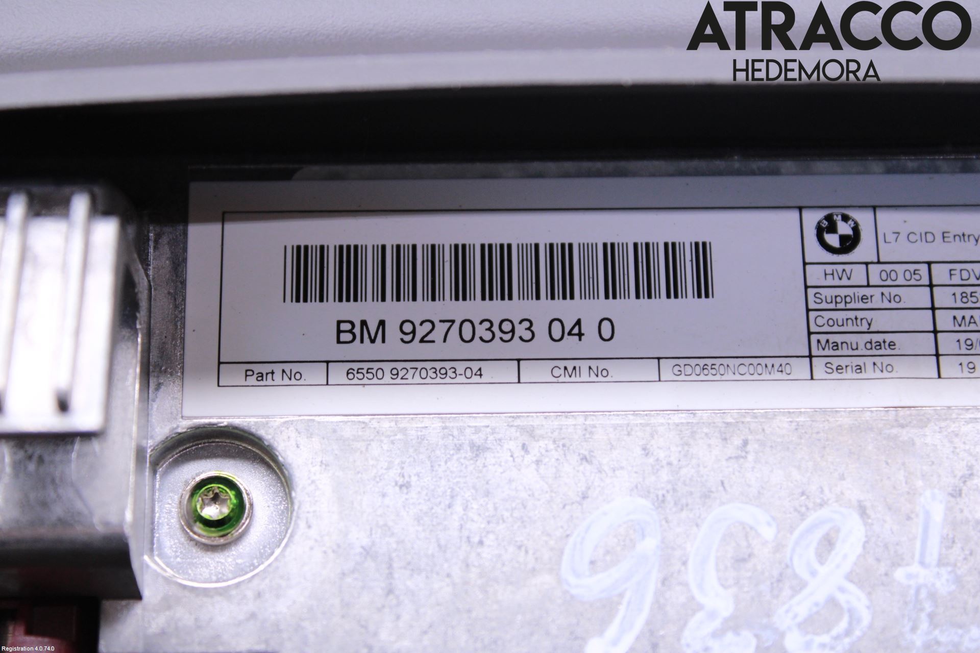 BMW 3 F30/F31/F80 12-19 Stereo Radio Med Cd