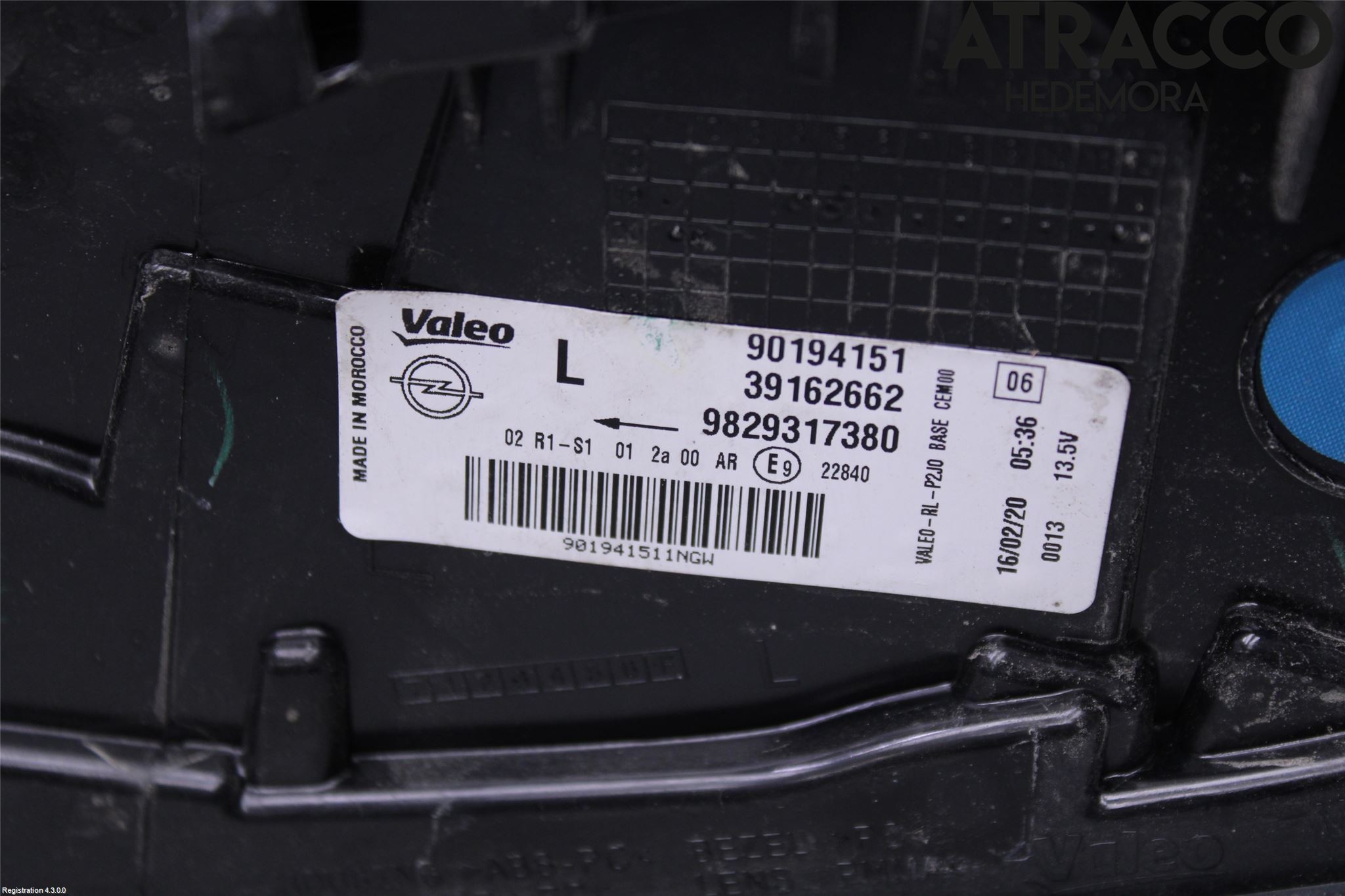 Opel CORSA F, CORSA-E 20- Baklykt Venstre