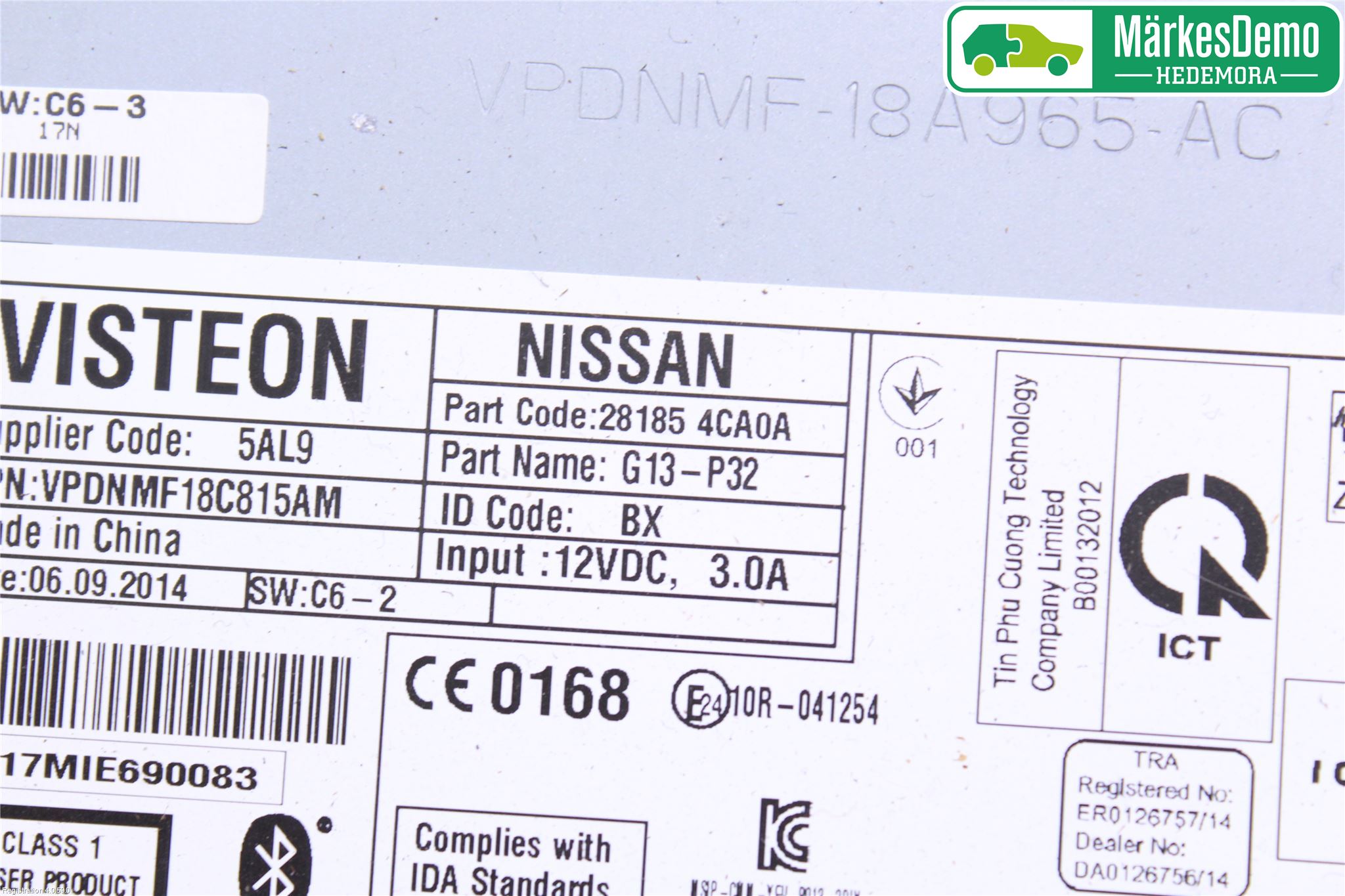 Nissan QASHQAI 14-17 Stereo Radio Med Cd