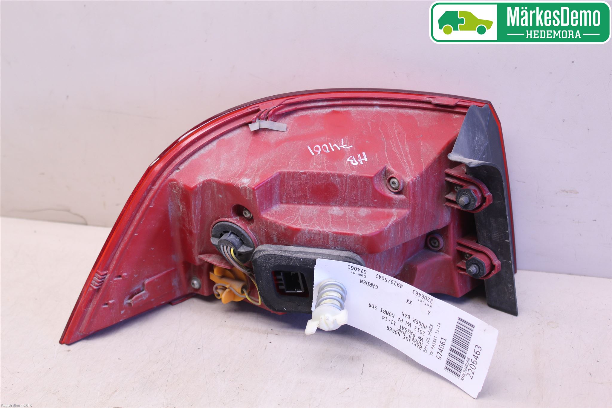 Volkswagen VW PASSAT 11-14 Baklykt Høyre