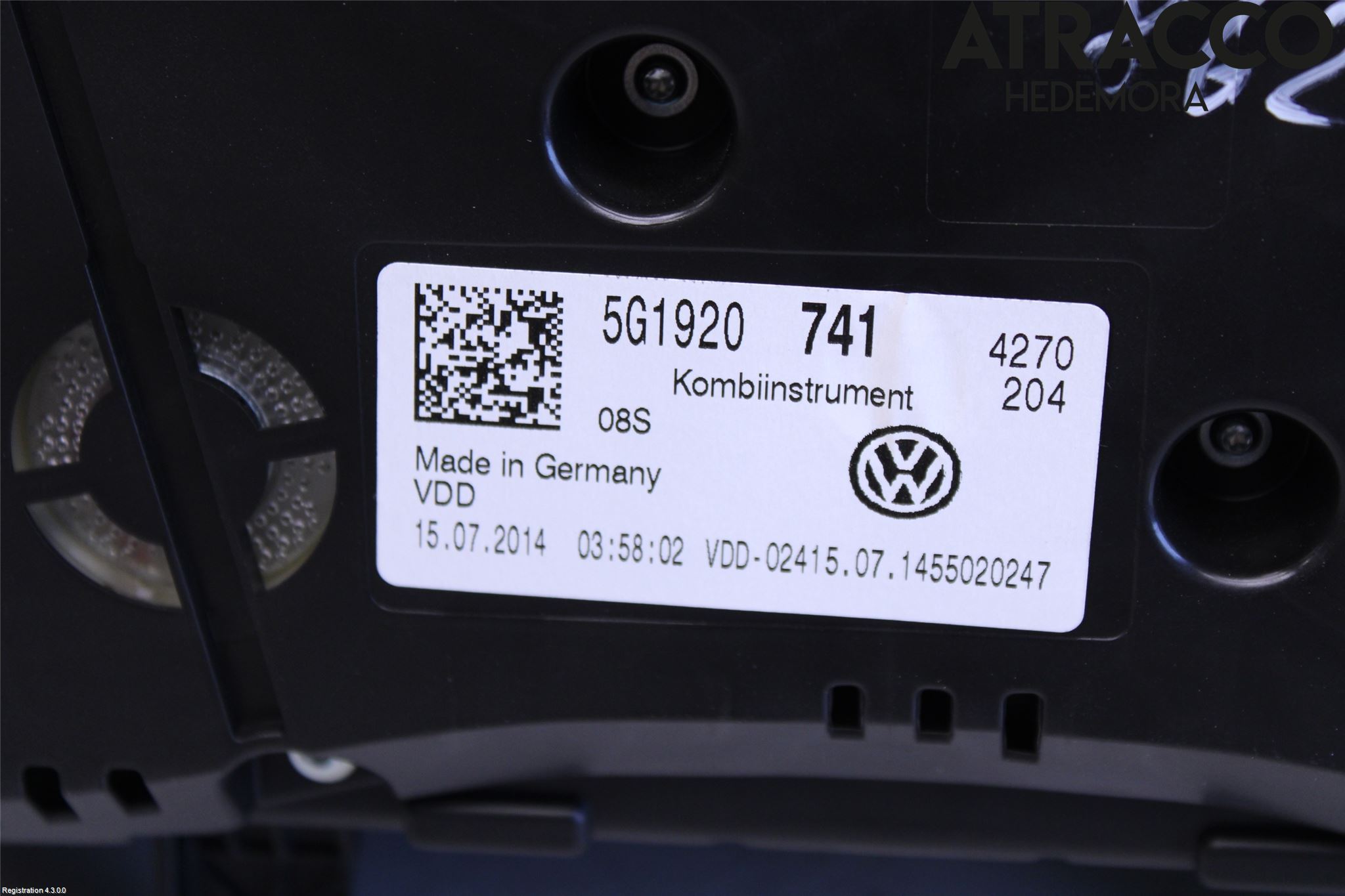 Volkswagen VW GOLF / E-GOLF VII 13-20 Instr Kombinert