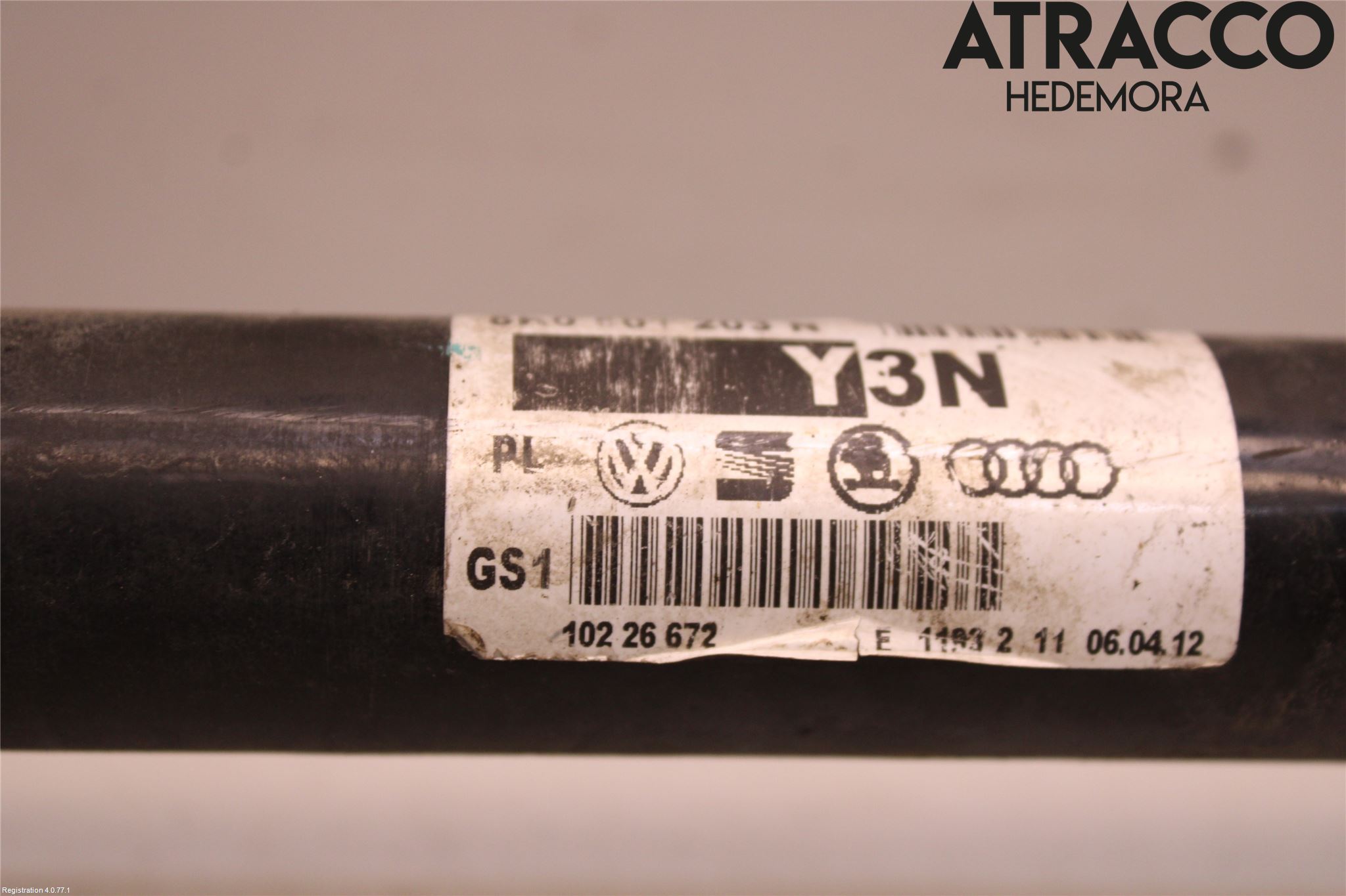 Audi A4 12-15 Drivaksel Bak Kompl Høyre
