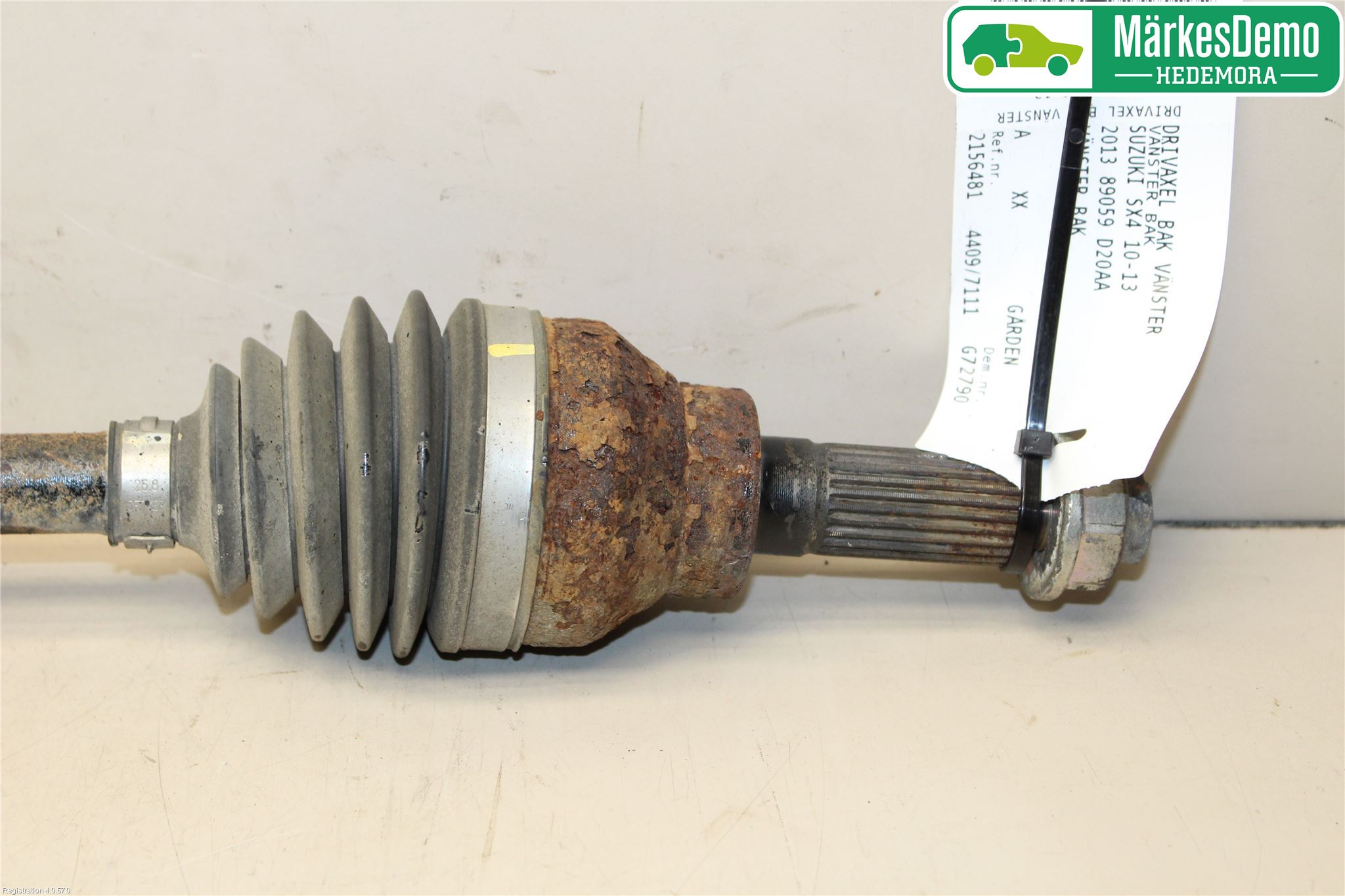Suzuki SX4 10-13 Drivaksel Bak Kompl Venstre