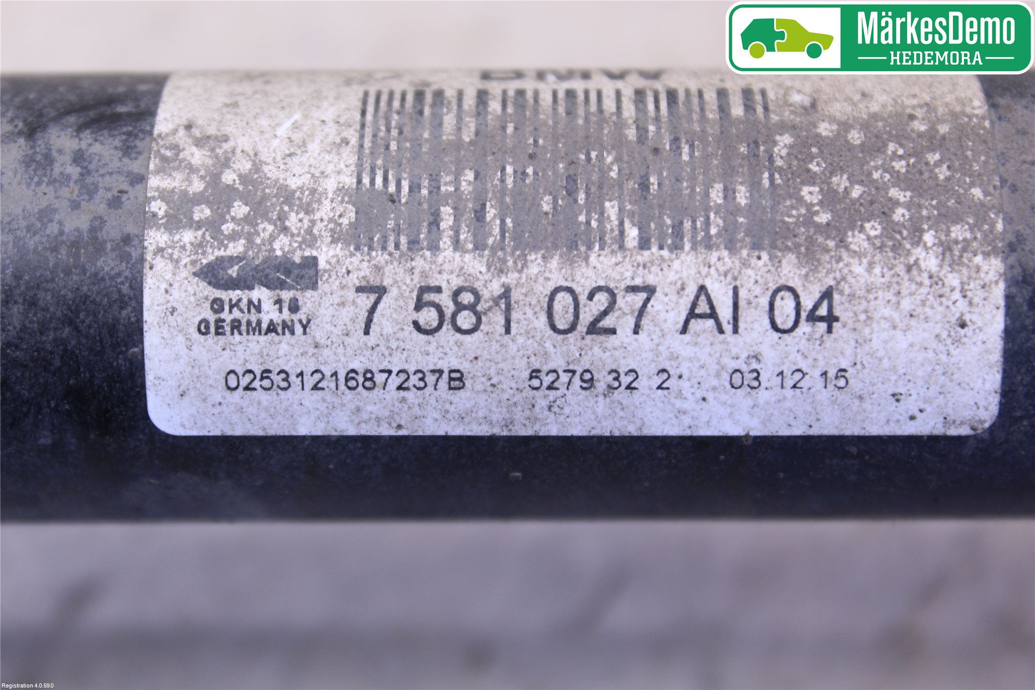 BMW 5 F10/F11/F18 09-17 Drivaksel Bak Kompl Venstre