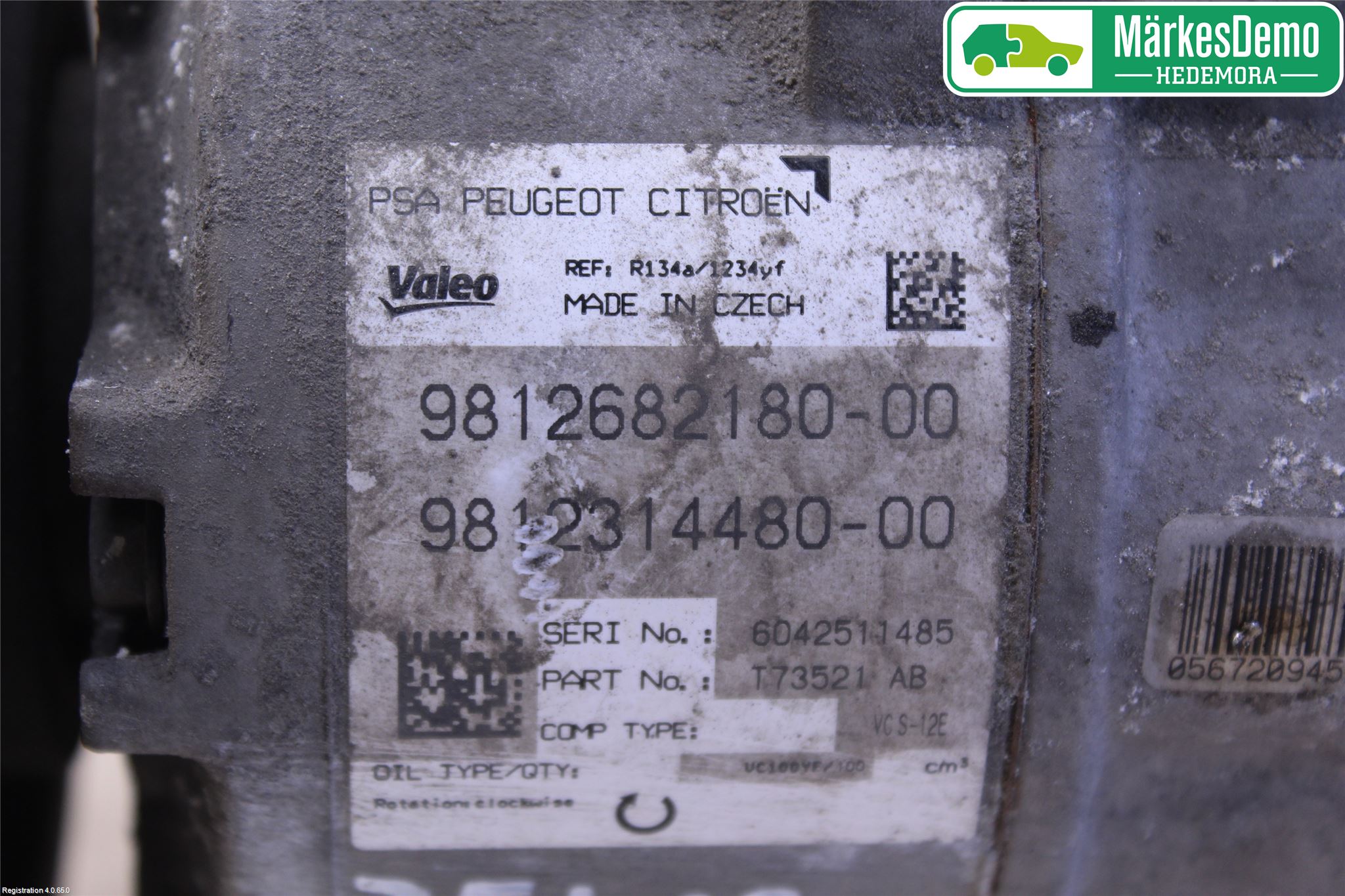 Peugeot 308 14-21 Varme Ac Kompressor