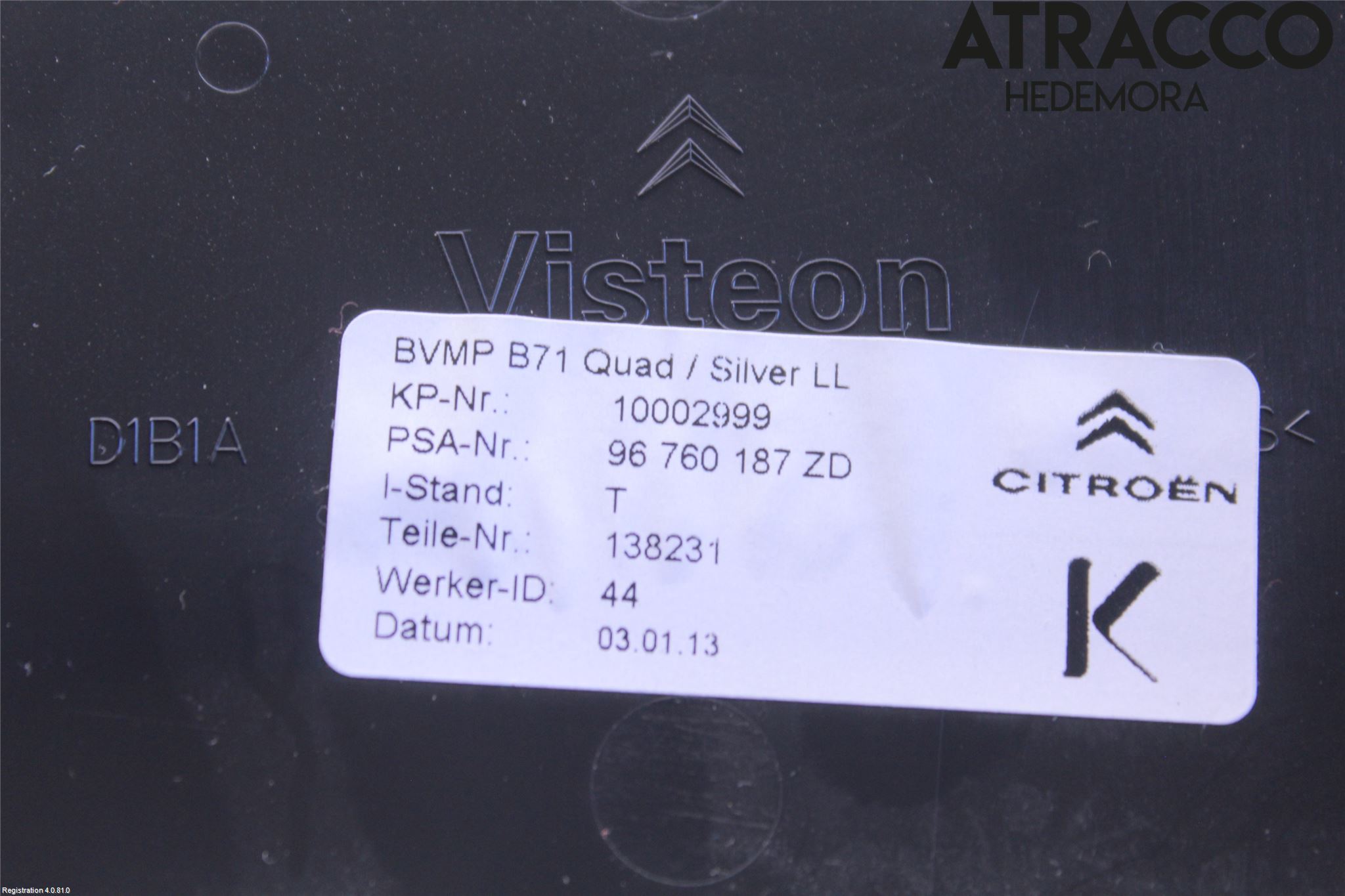Citroen C4 II 11-18 Instrumentkonsoll Midt