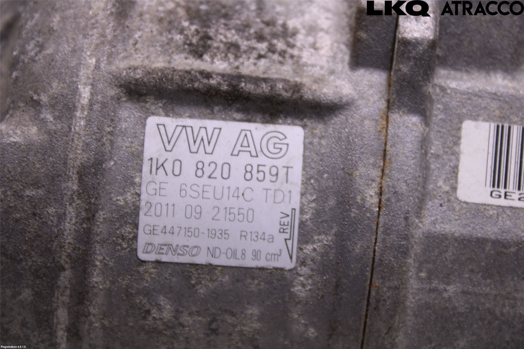 Volkswagen VW GOLF VI 09-13 Varme Ac Kompressor
