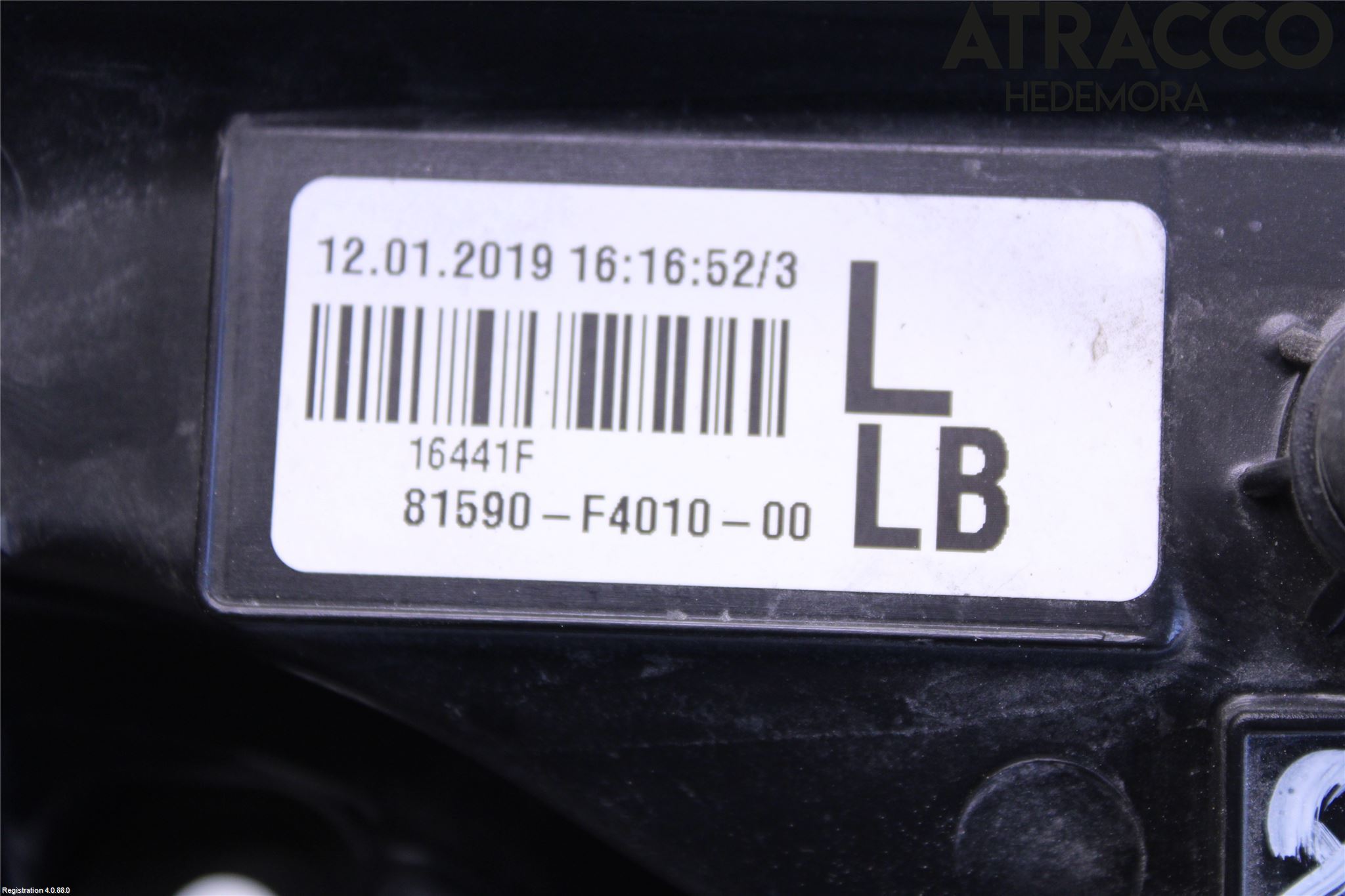 Toyota C-HR 16-23 Baklykt Venstre  På Luke(Indre