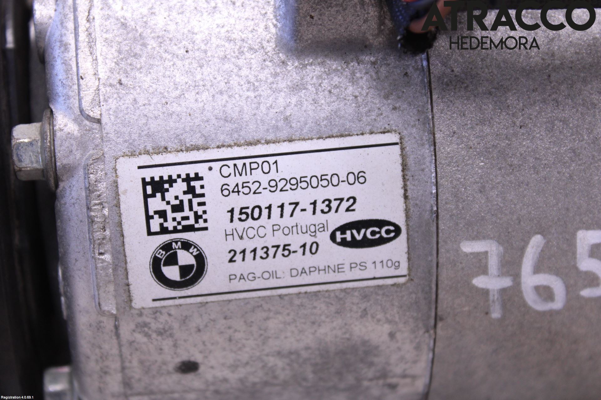 BMW 5 F10/F11/F18 09-17 Varme Ac Kompressor