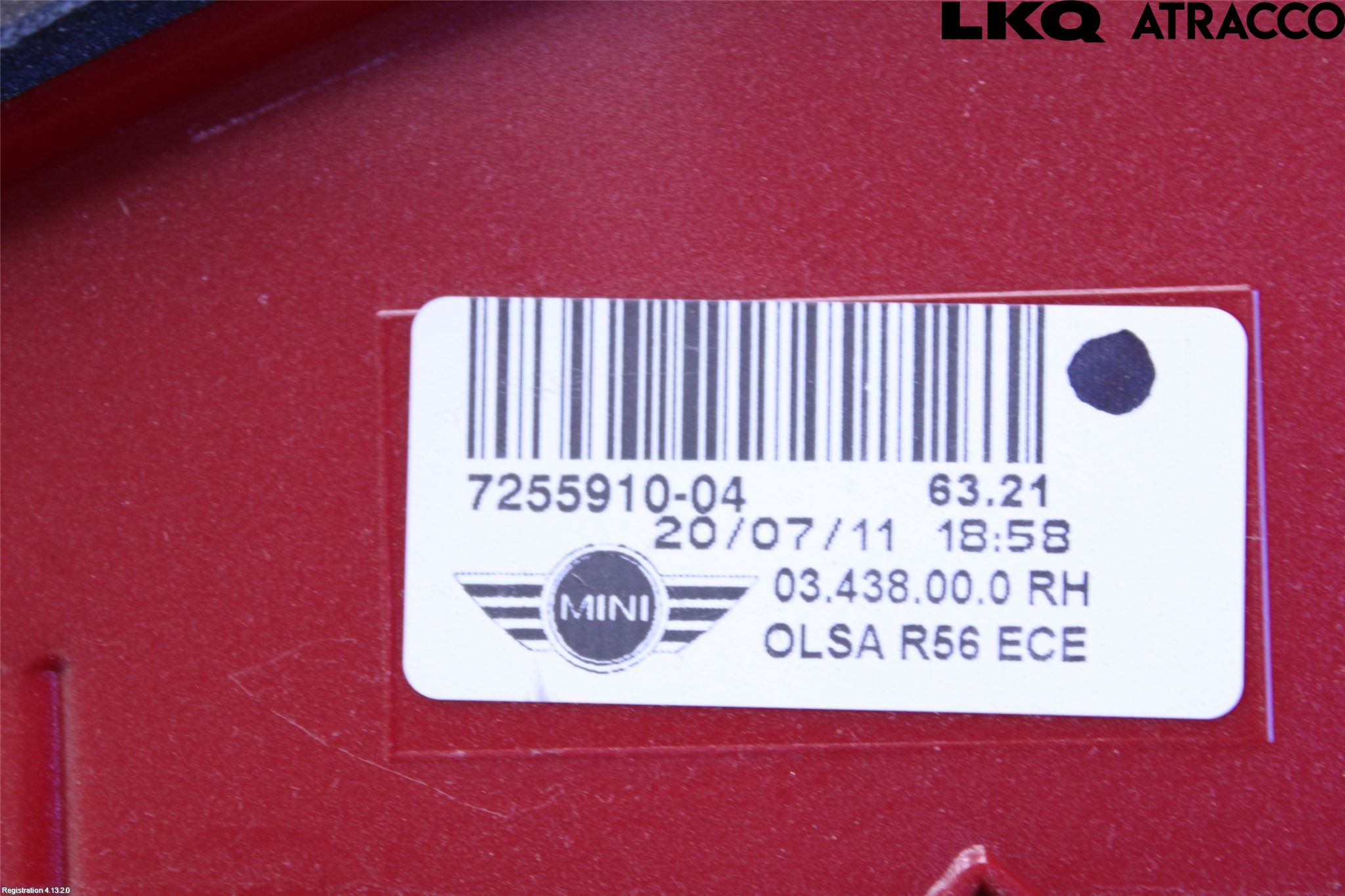 Mini COUPE R56 05-14 Baklykt Høyre