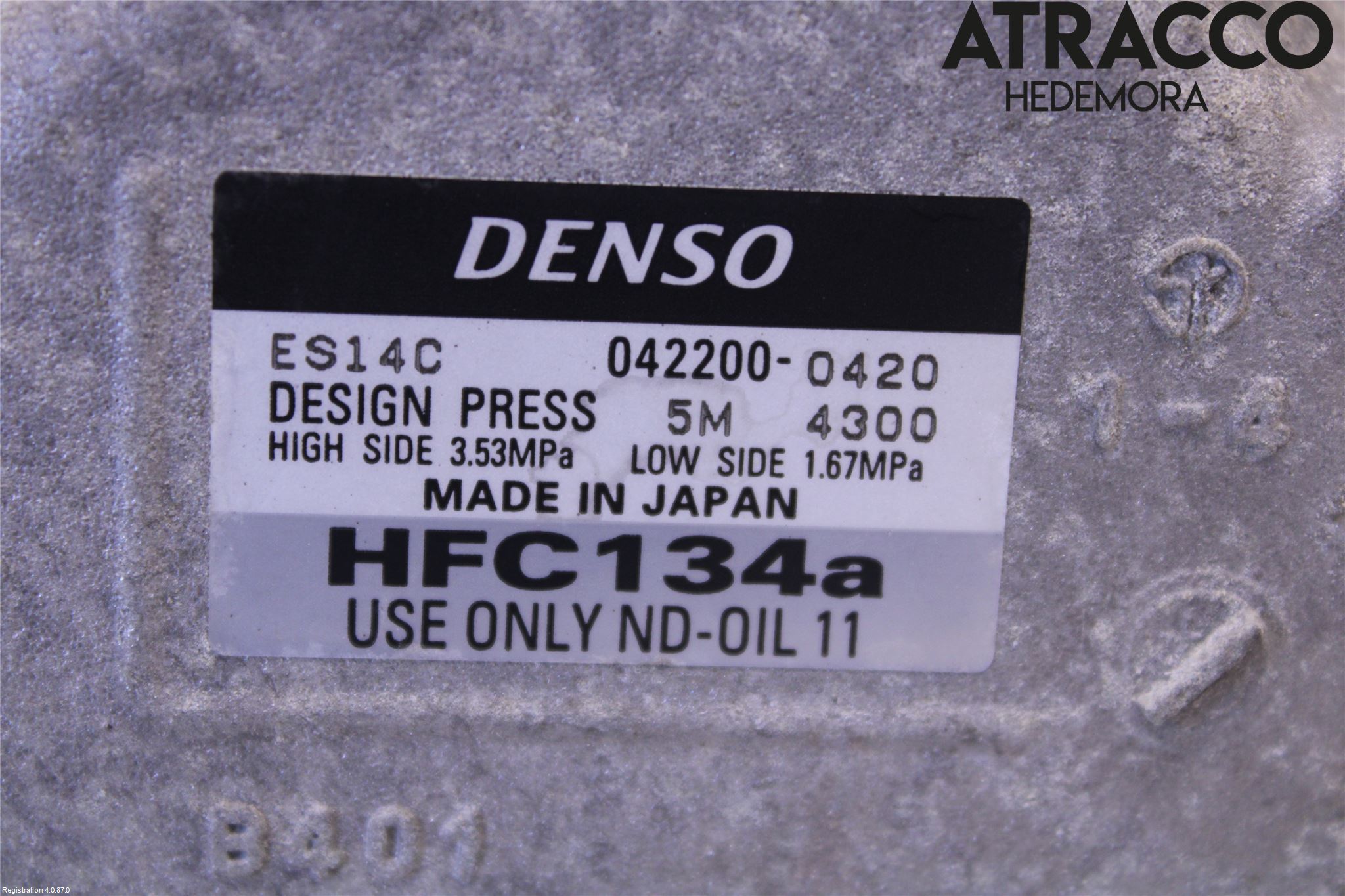 Toyota PRIUS ZVW30 09-20 Varme Ac Kompressor