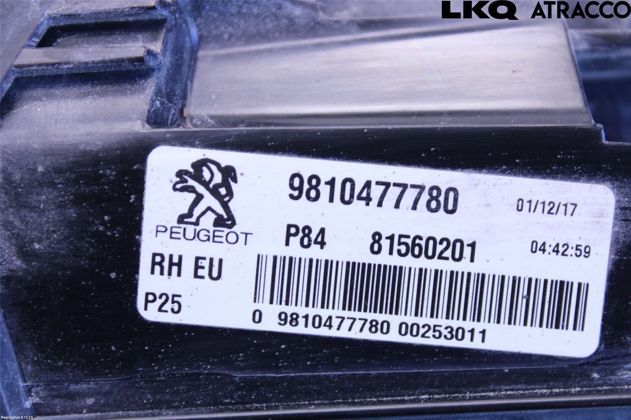 Peugeot 3008 17-24 Baklykt Høyre  På Luke(Indre)